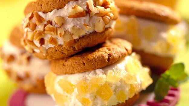 Sándwiches helados de galletas de jengibre