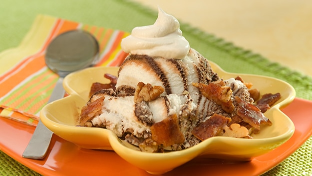 Sundaes con ganache y tocino caramelizado