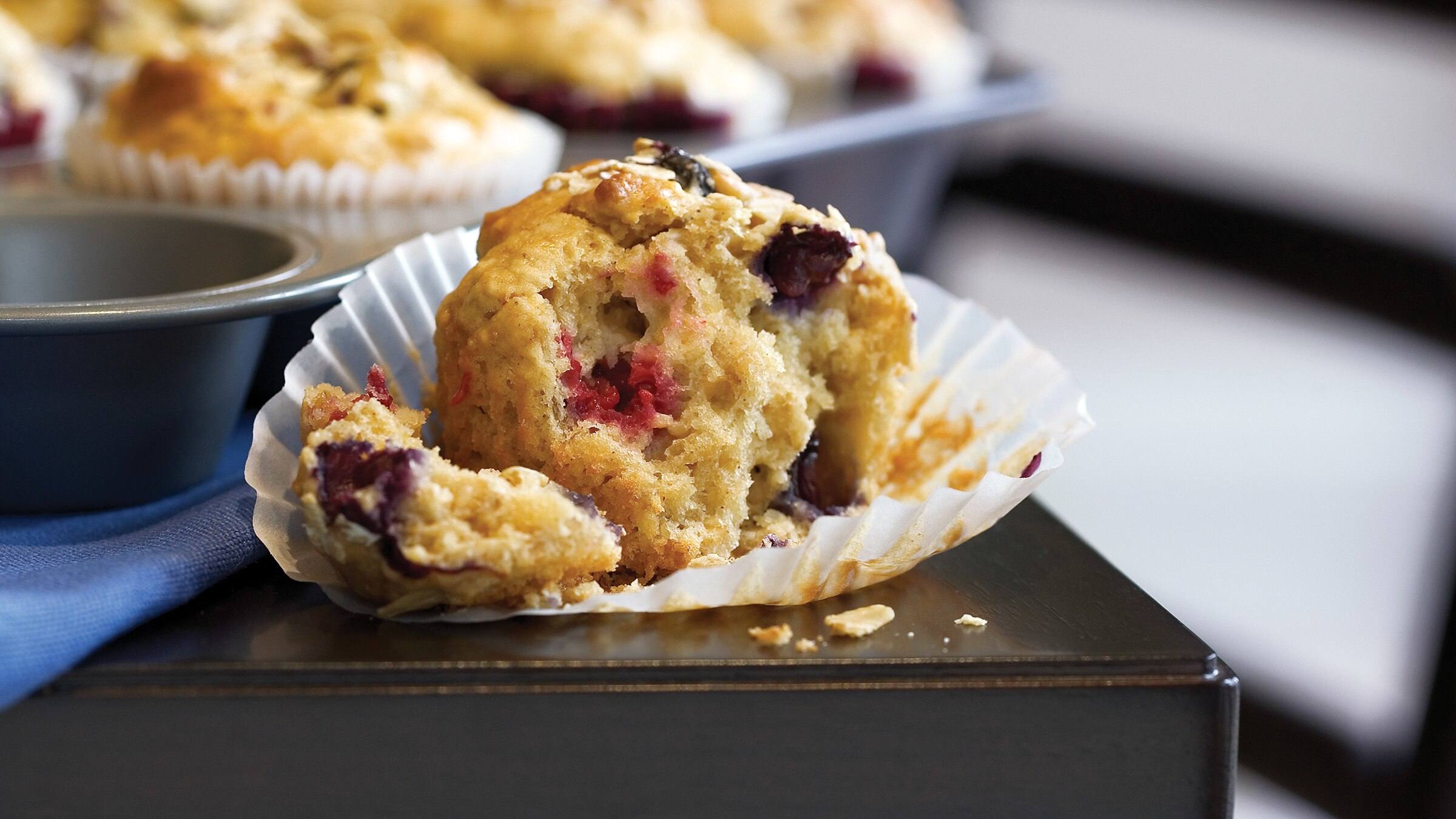 Oatmeal Berry Burst Muffins