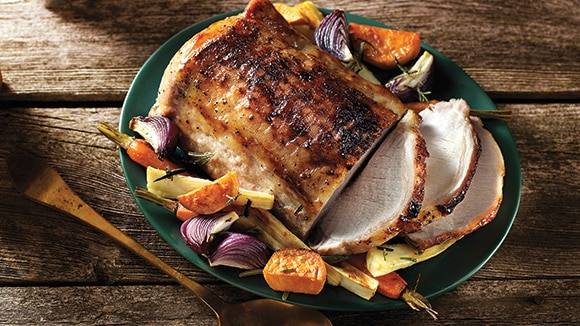Maple-Glazed Pork with Roasted Root Vegetables