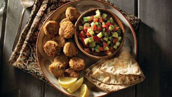 Homemade Falafel With Middle Eastern Chopped Salad