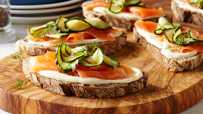 Smoked salmon sandwiches