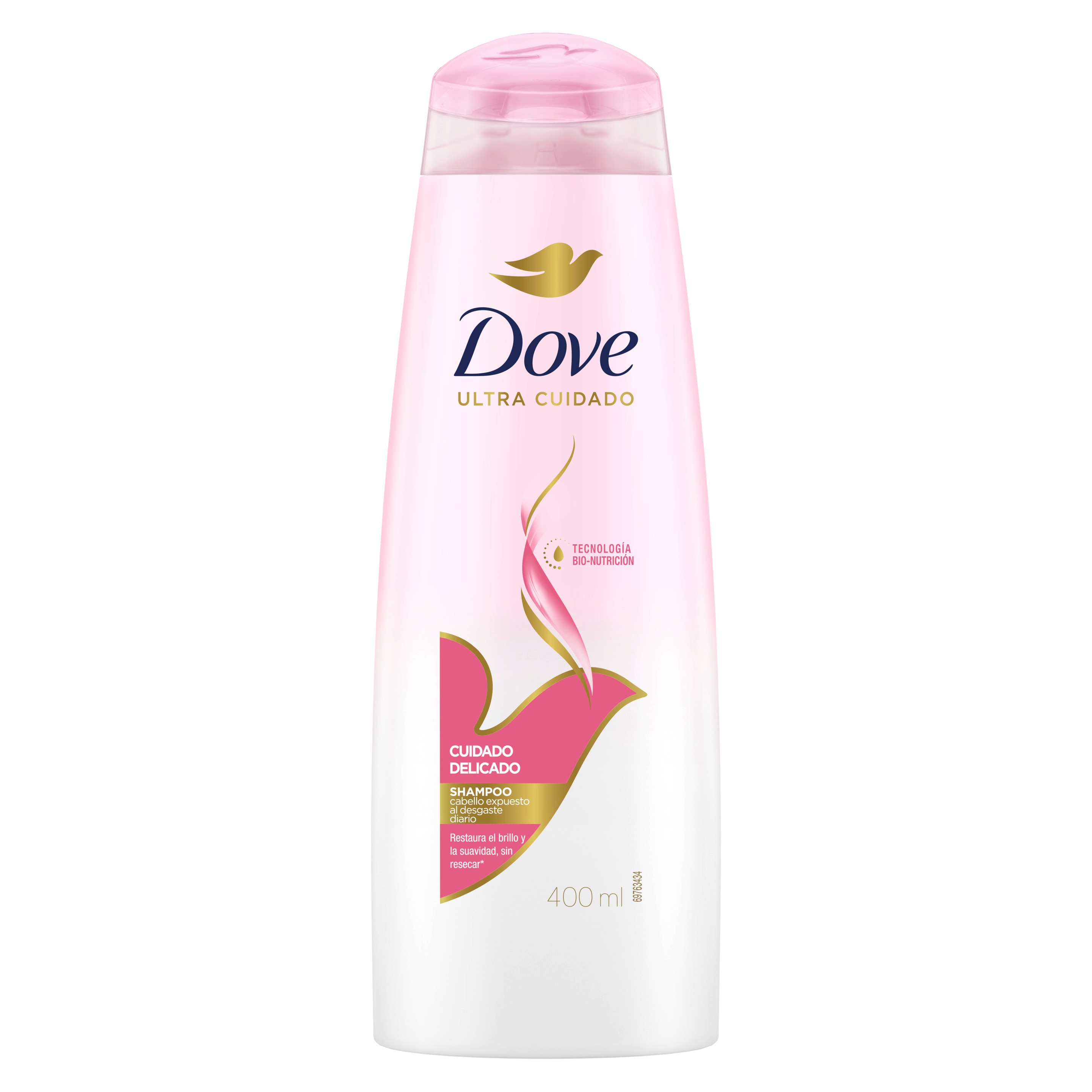 Envase de Dove shampoo Cuidado Delicado - Para darle brillo y suavidad