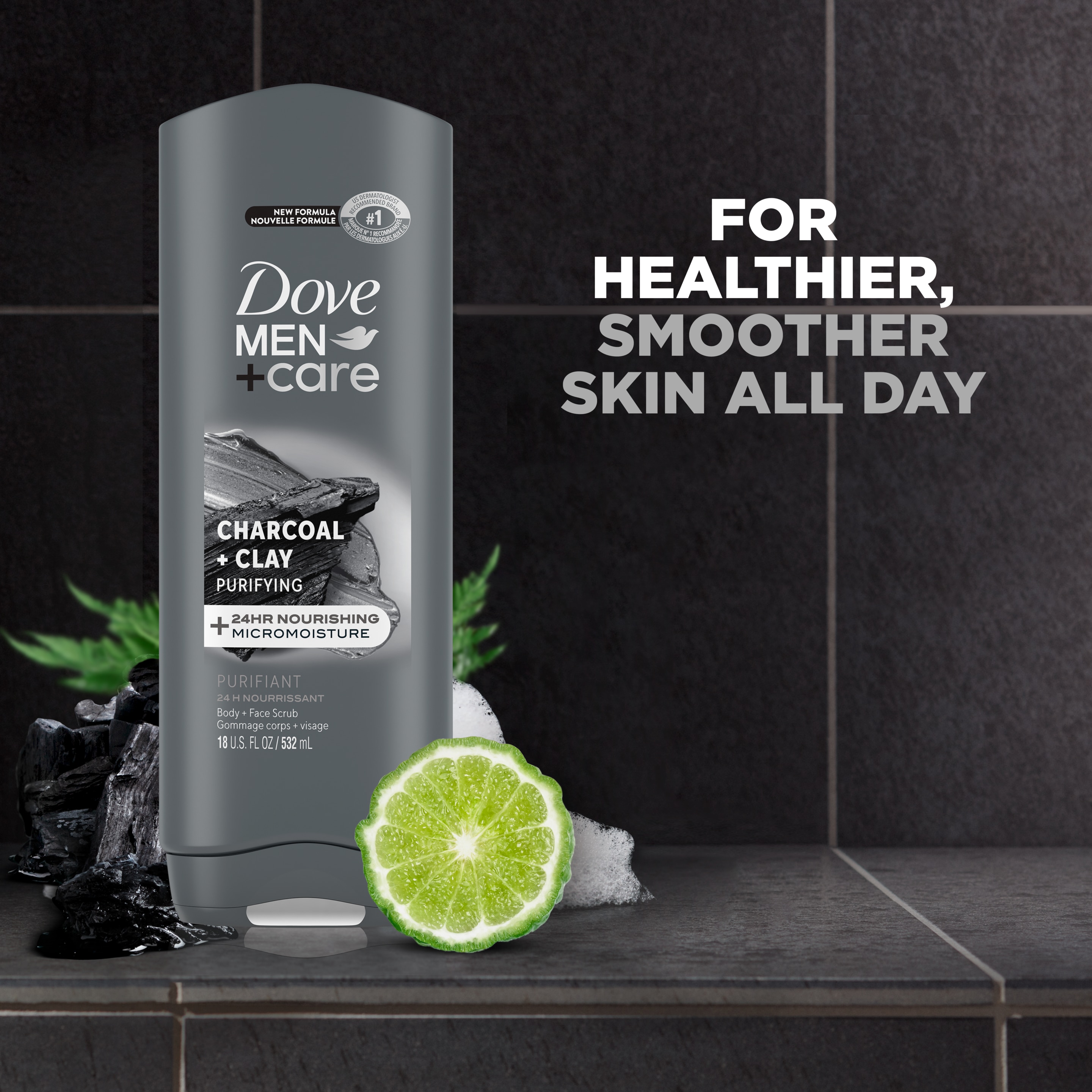 Men+Care Purifying Charcoal + Clay Body + Face Wash