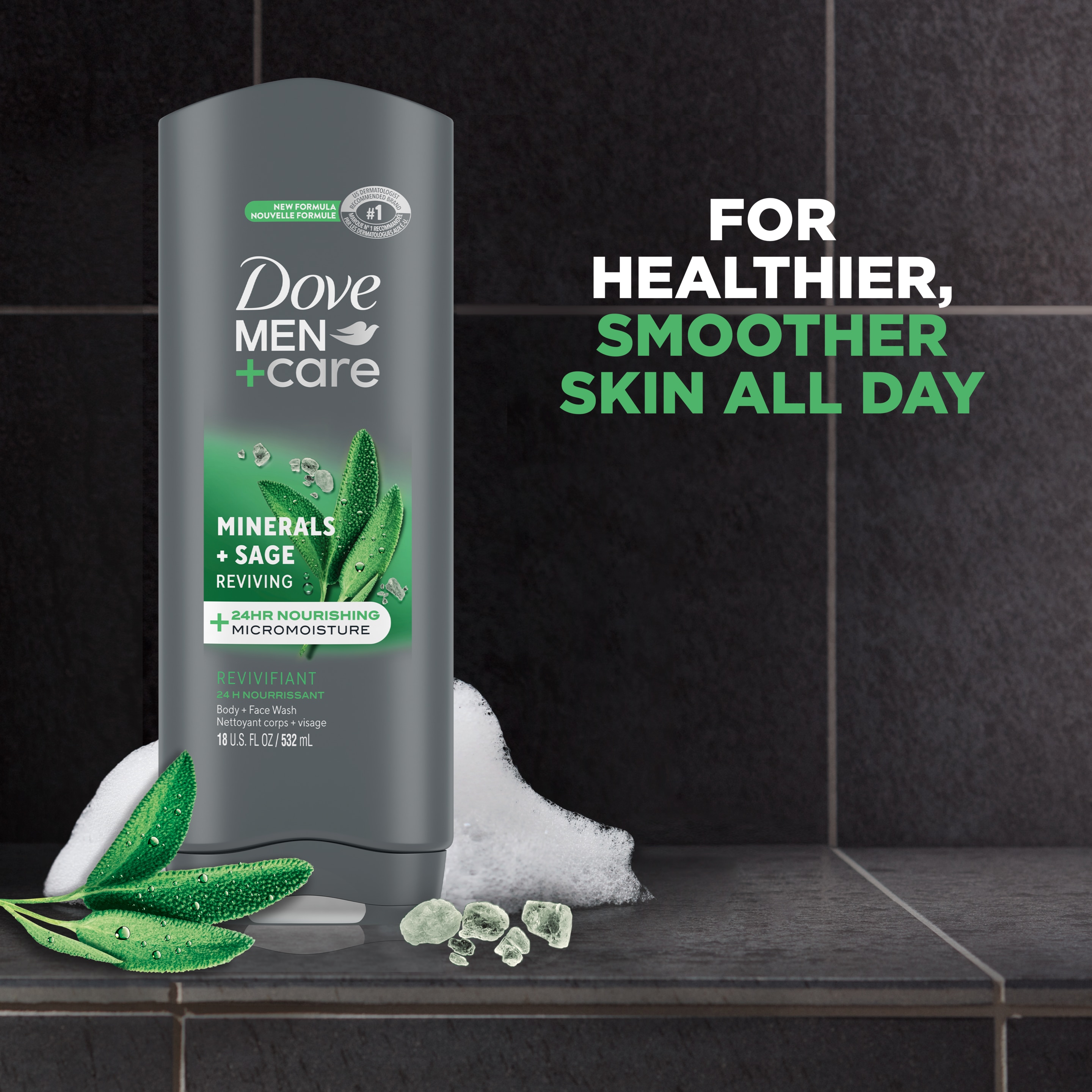 Men+Care Mineral + Sage Reviving Body + Face Wash