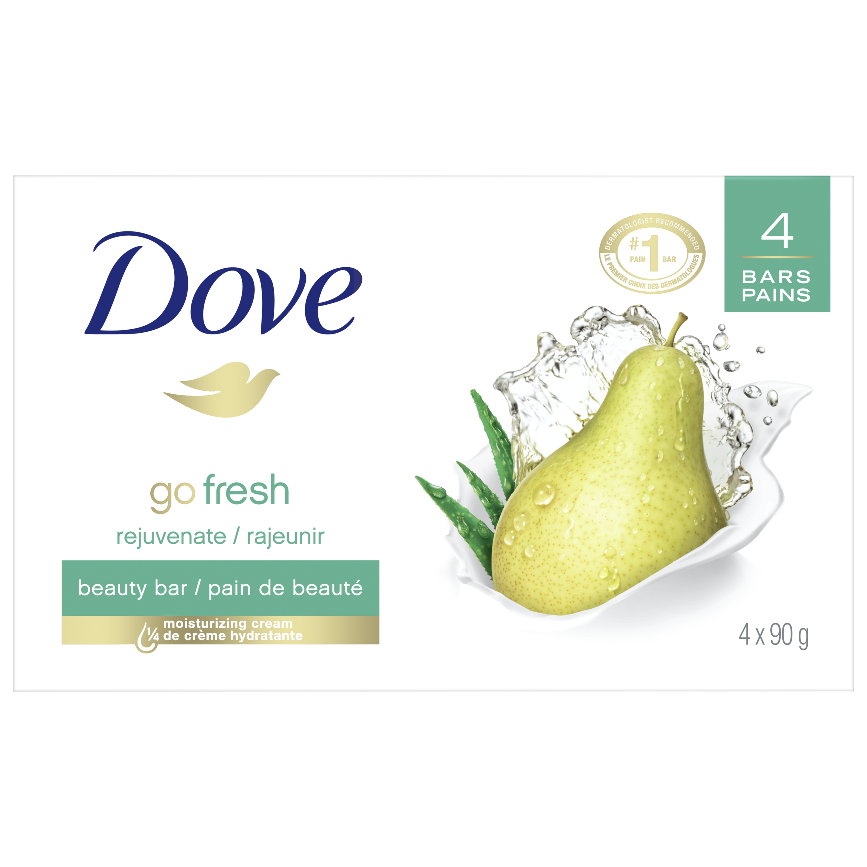 Pain de beauté Go Fresh Rajeunir au parfum de poire et d’aloès 4x90 g