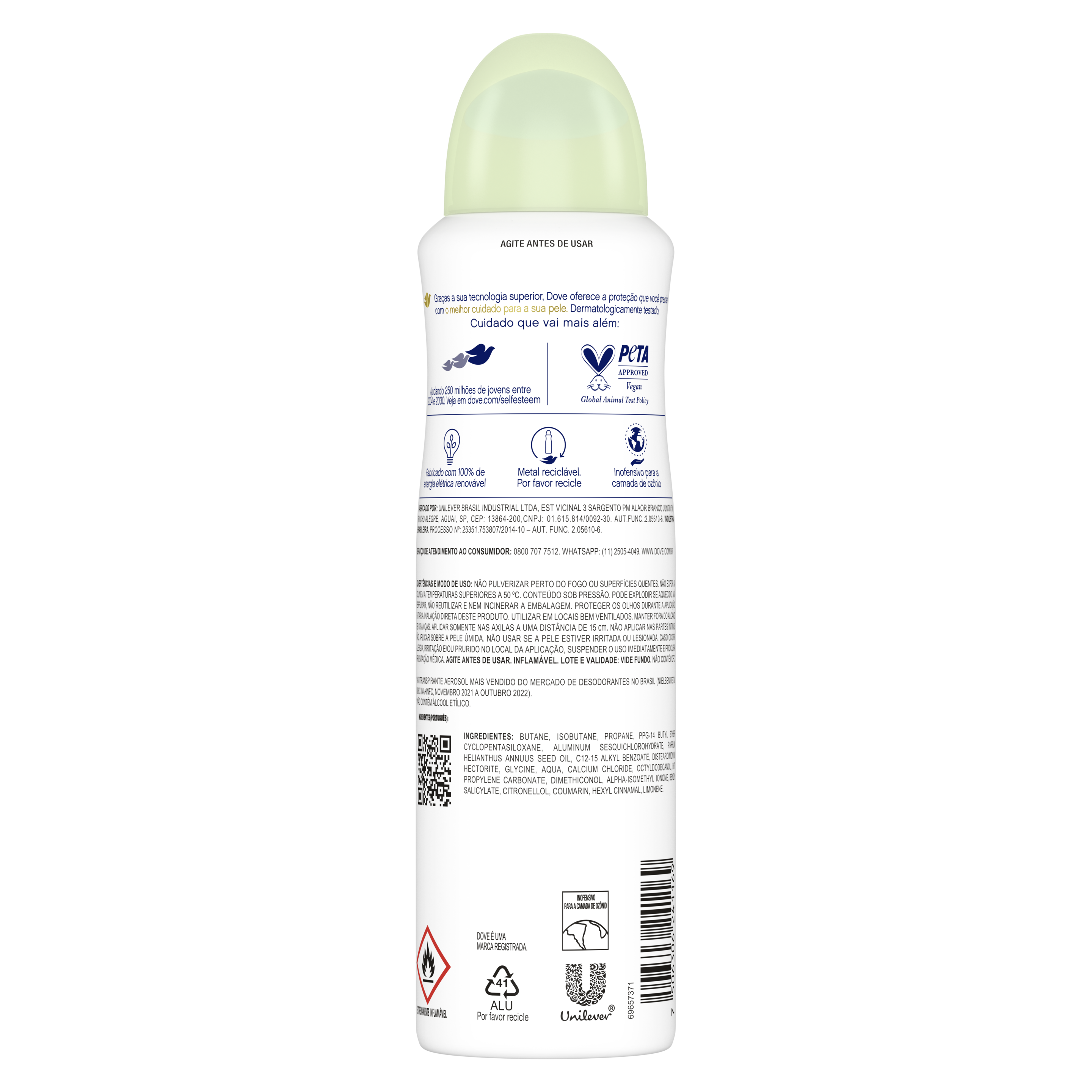 Desodorante Antitranspirante Aerosol Dove Go Fresh Pepino e Chá Verde