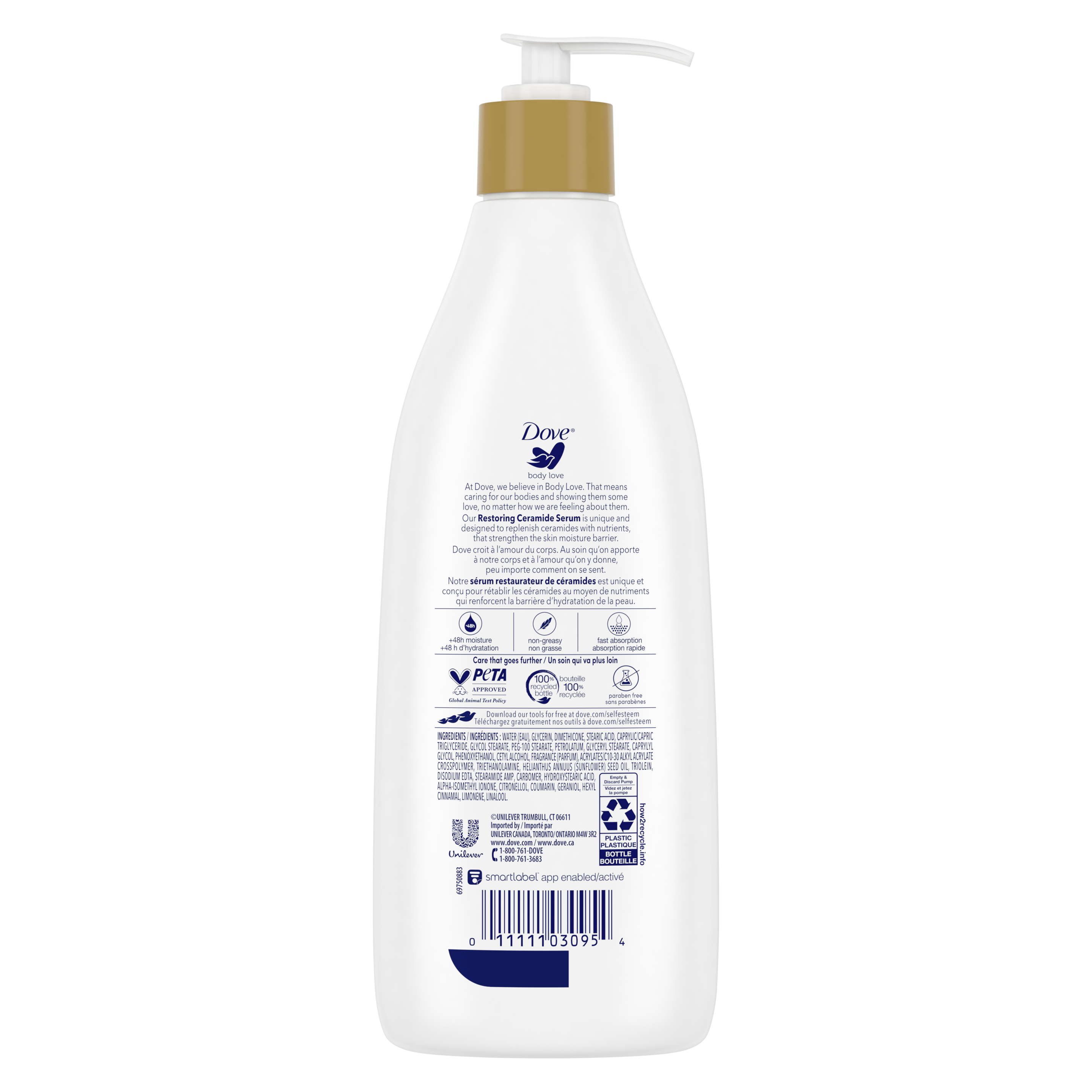 Lotion Dove Body Love Soin restaurateur