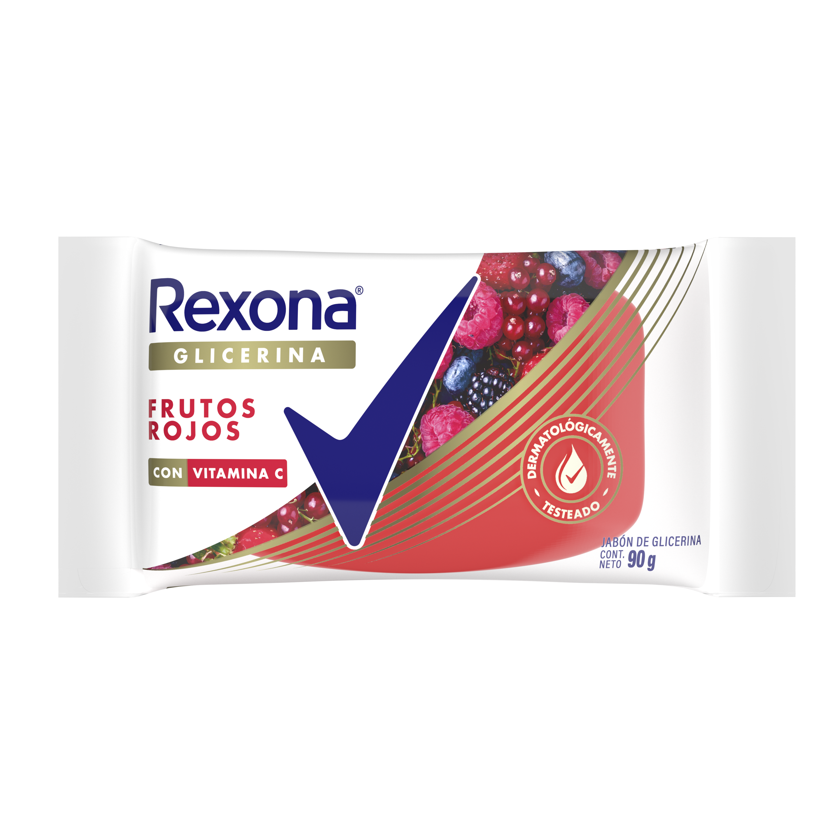 Pack de Jabón de glicerina Rexona fragancia Frutos Rojos de 90 gramos
