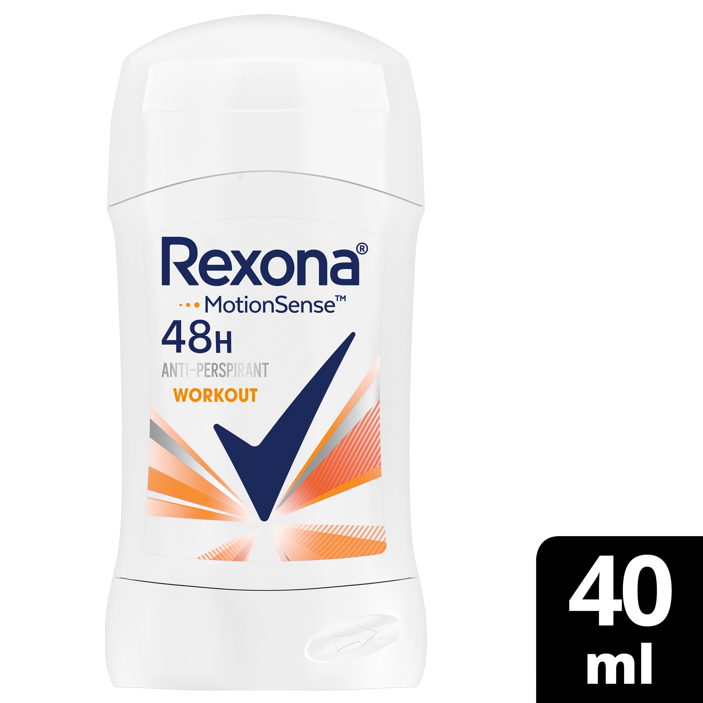 Rexona Women Antiperspirant Deodorant Stick, 48 hour sweat  odor protection, HI-Impact Workout, with MotionSense technology, 40g
