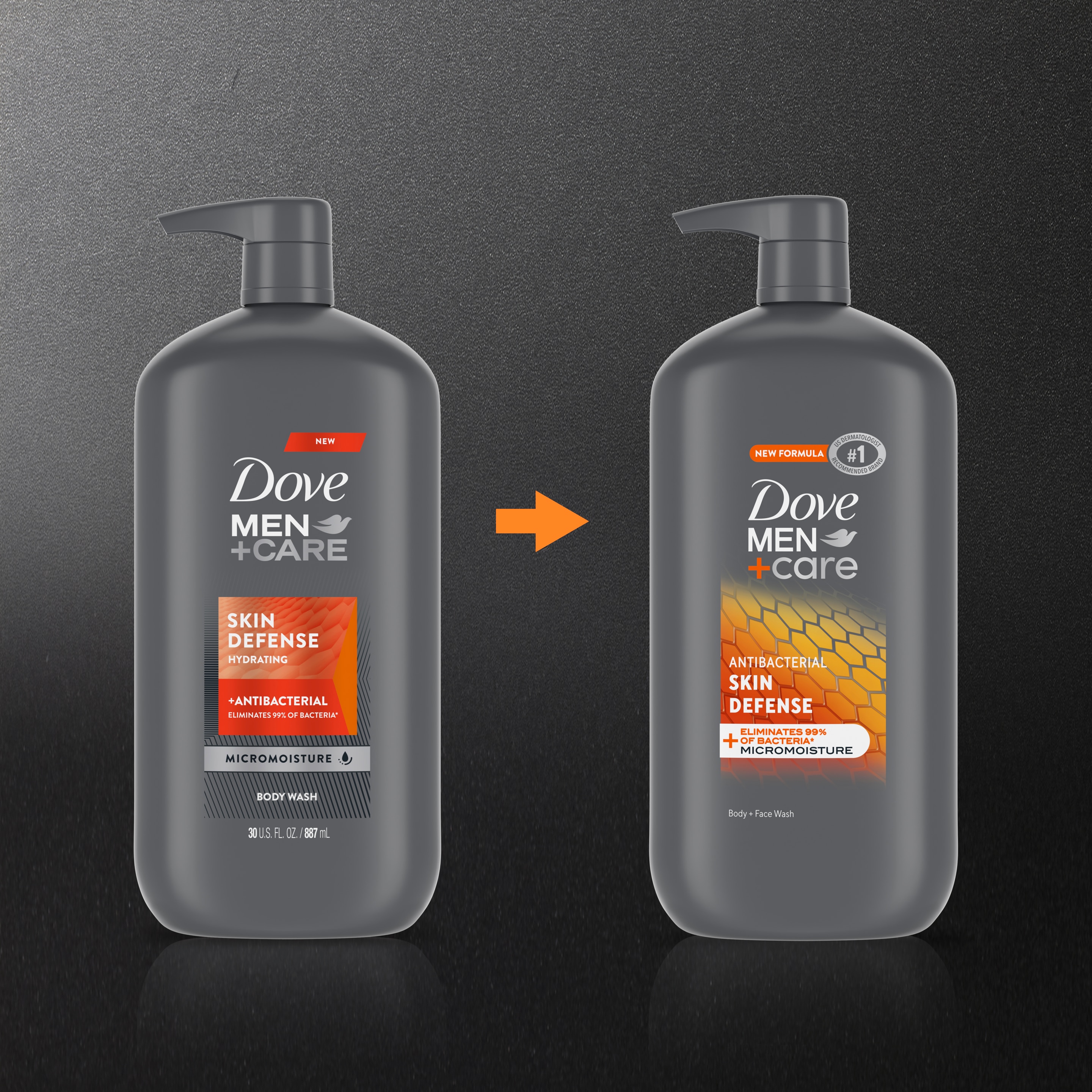 Dove Men+Care Antibacterial Skin Defense Body + Face Wash