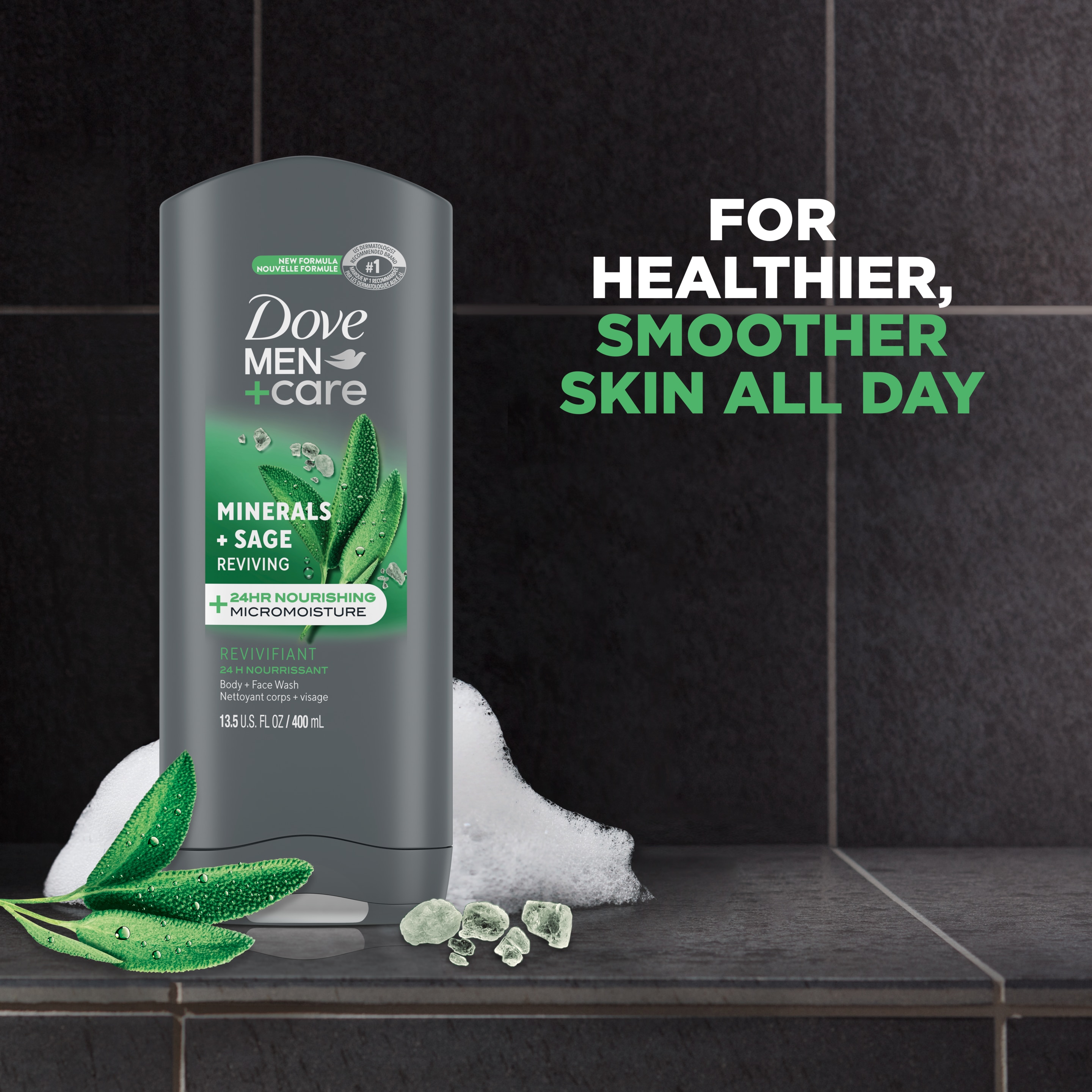 Men+Care Mineral + Sage Reviving Body + Face Wash