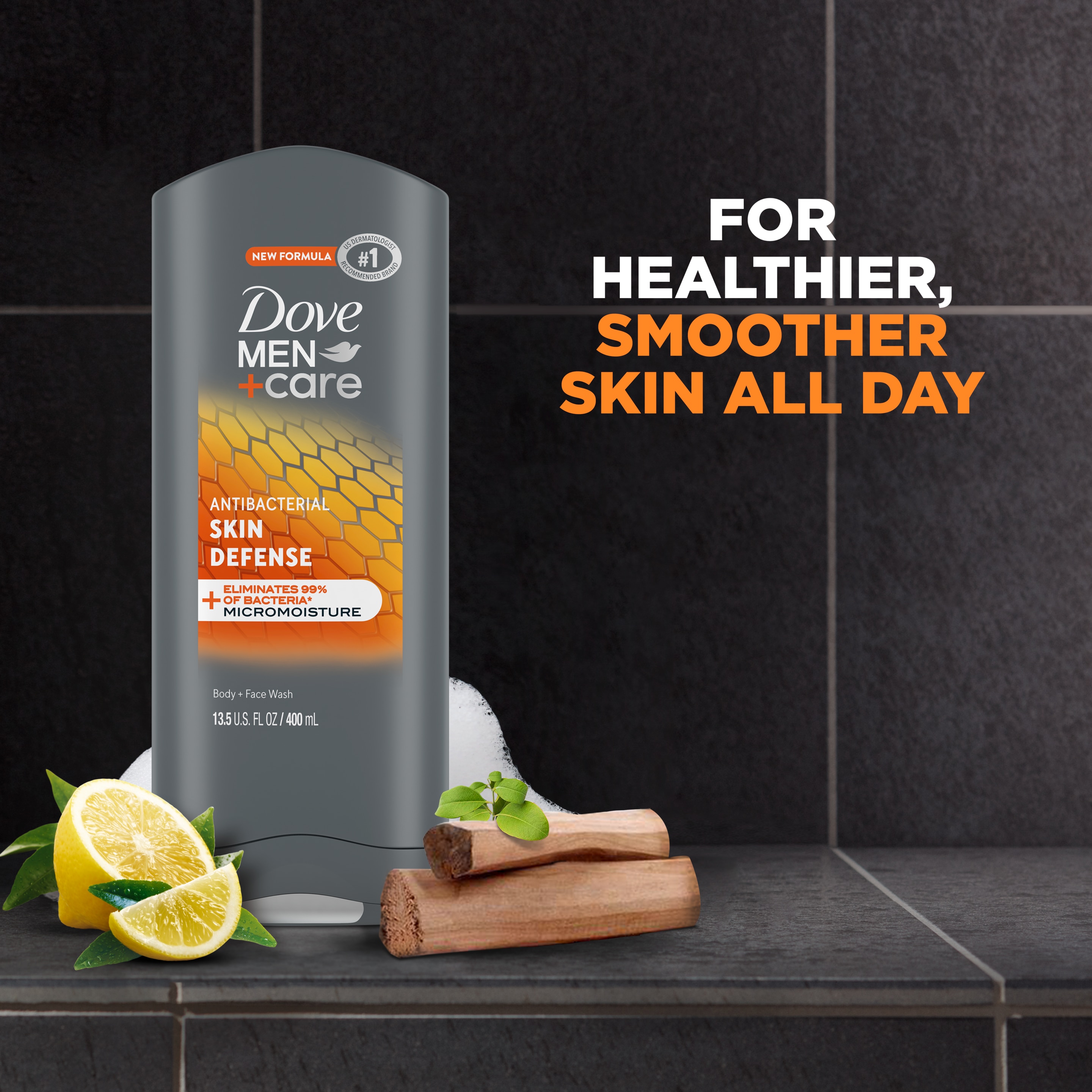 Dove Men+Care Antibacterial Skin Defense Body + Face Wash