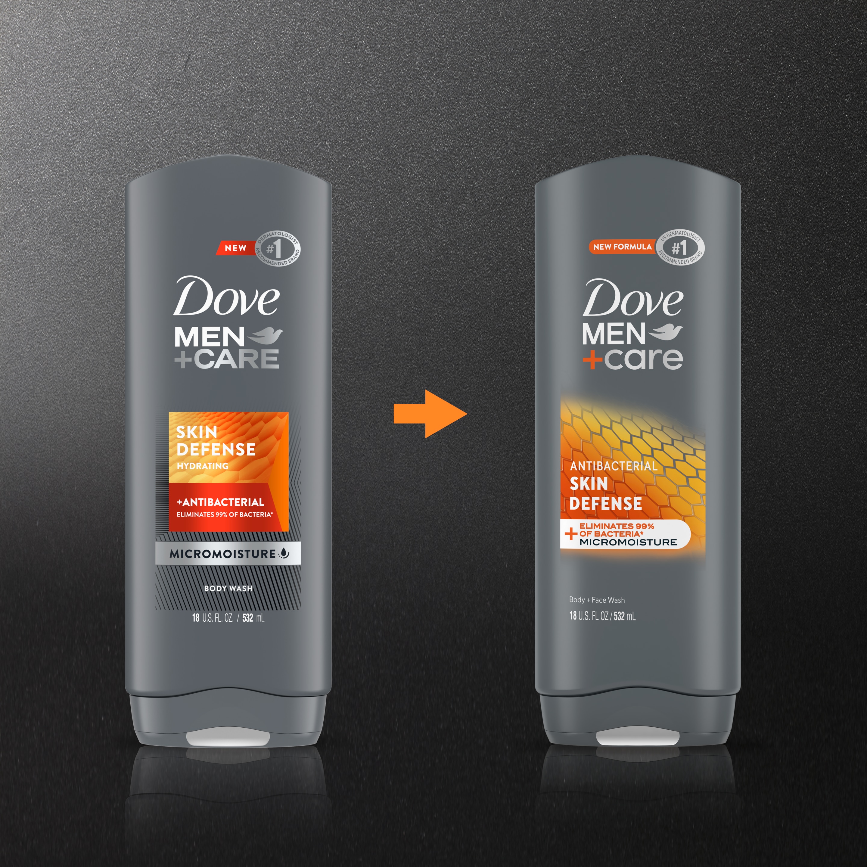Dove Men+Care Antibacterial Skin Defense Body + Face Wash