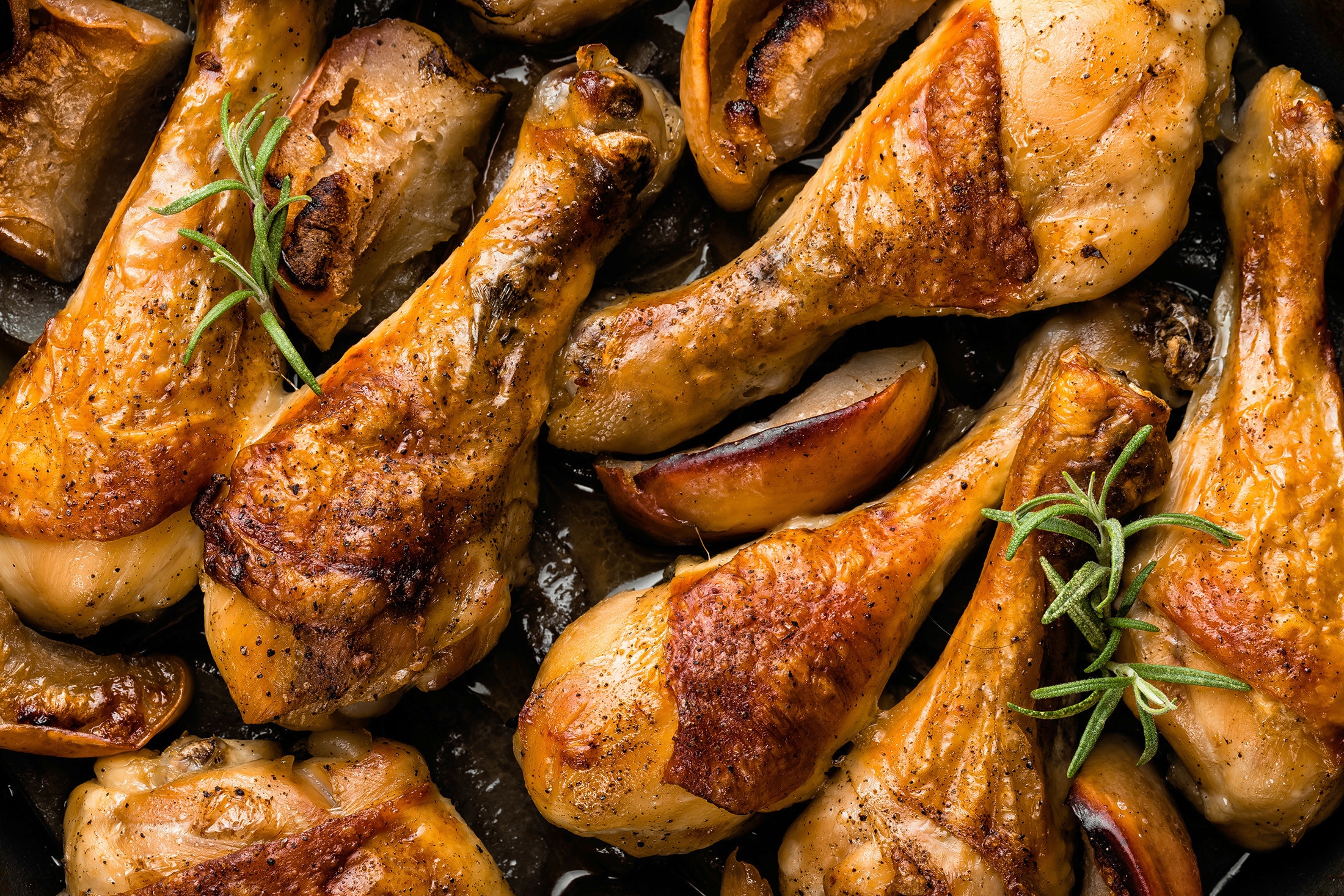 Roasted chicken drumsticks with rosemary