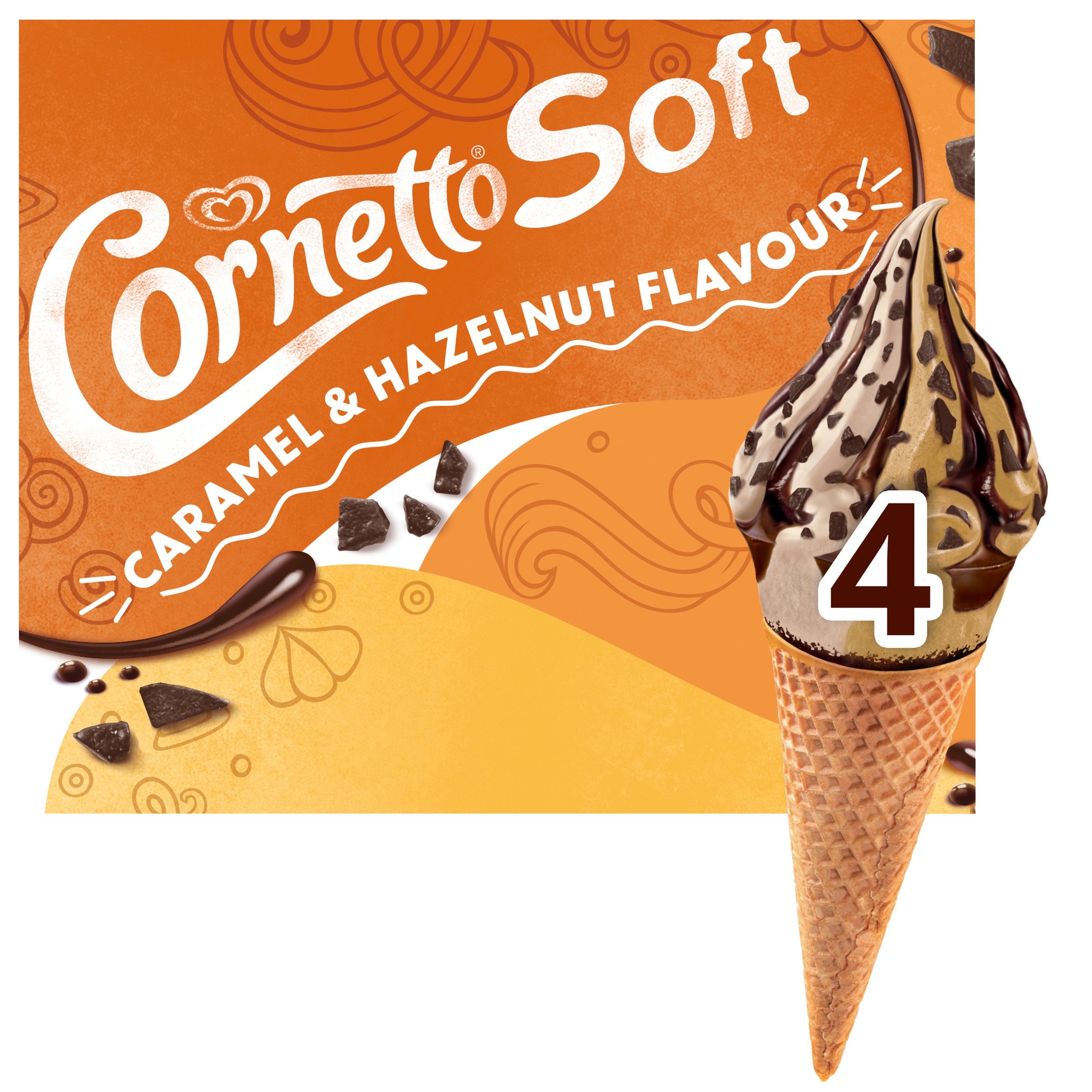 Cornetto Soft Caramel & Hazelnut Flavor 4 x 140 ml