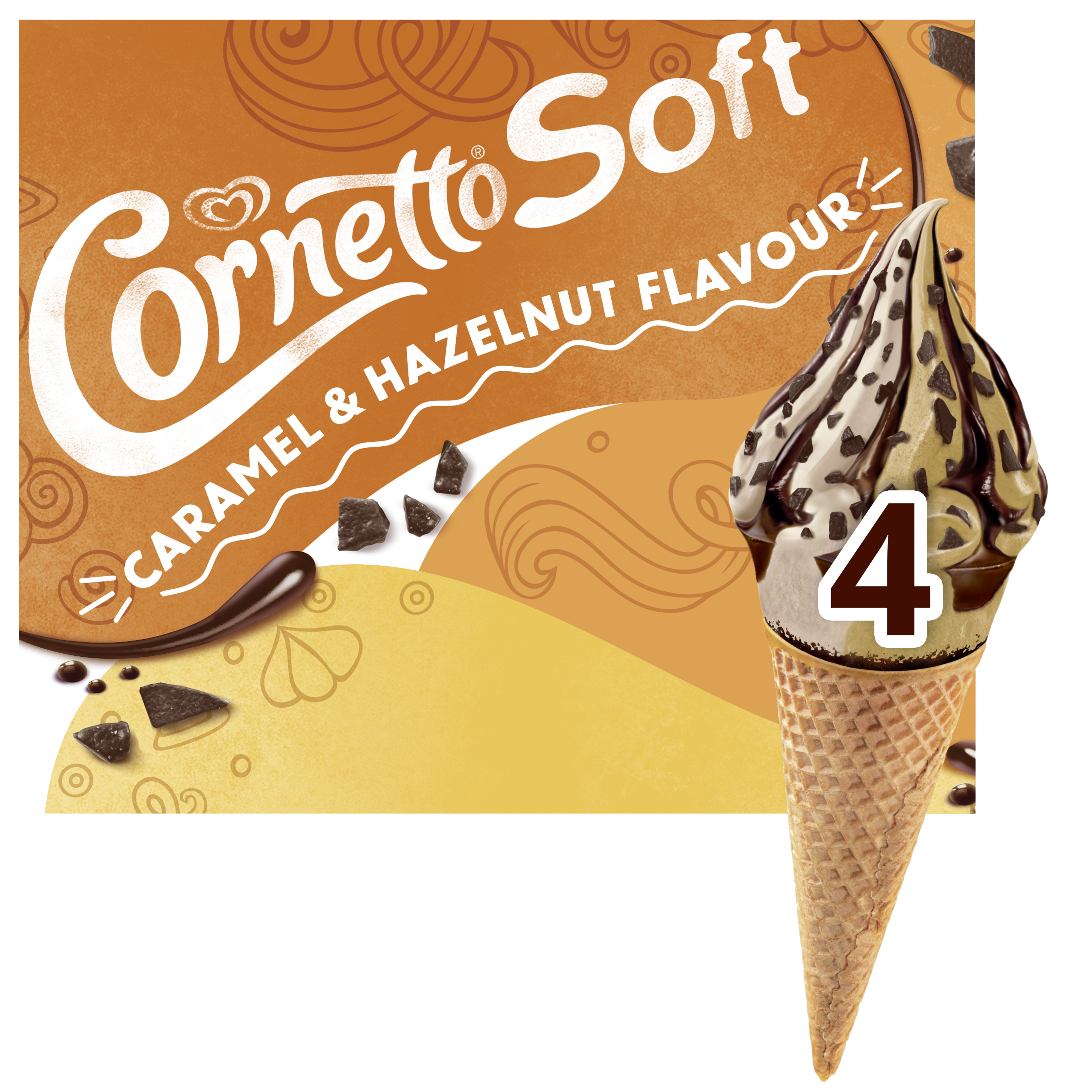 Cornetto Soft Caramell & Hazelnut Flavor 4 x 140 ml - Eskimo Österreich