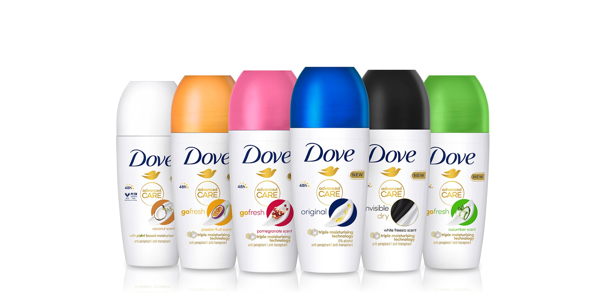 Dove Roll-on antiperspirants and deodorants