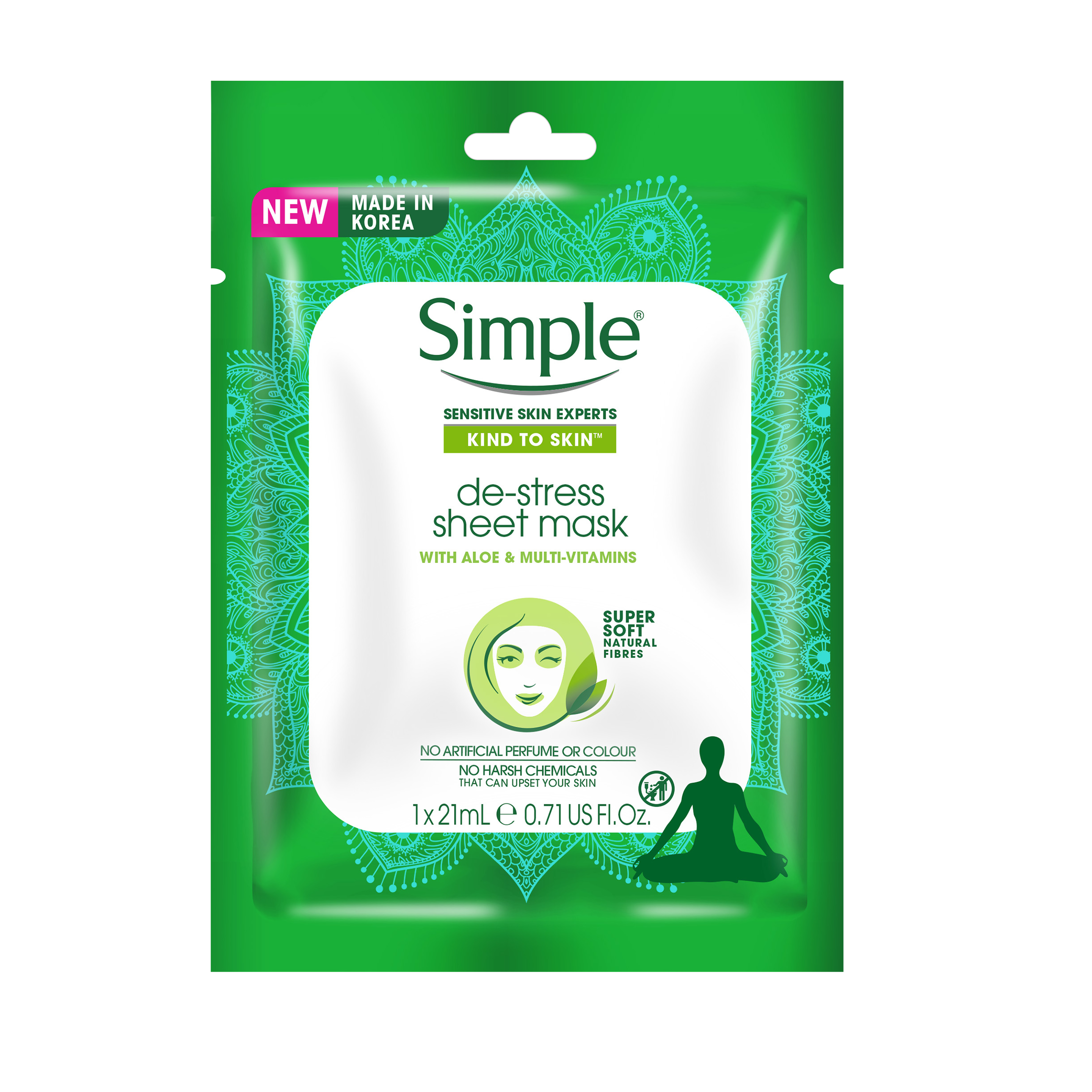 Simple De-stress Sheet Mask packshot