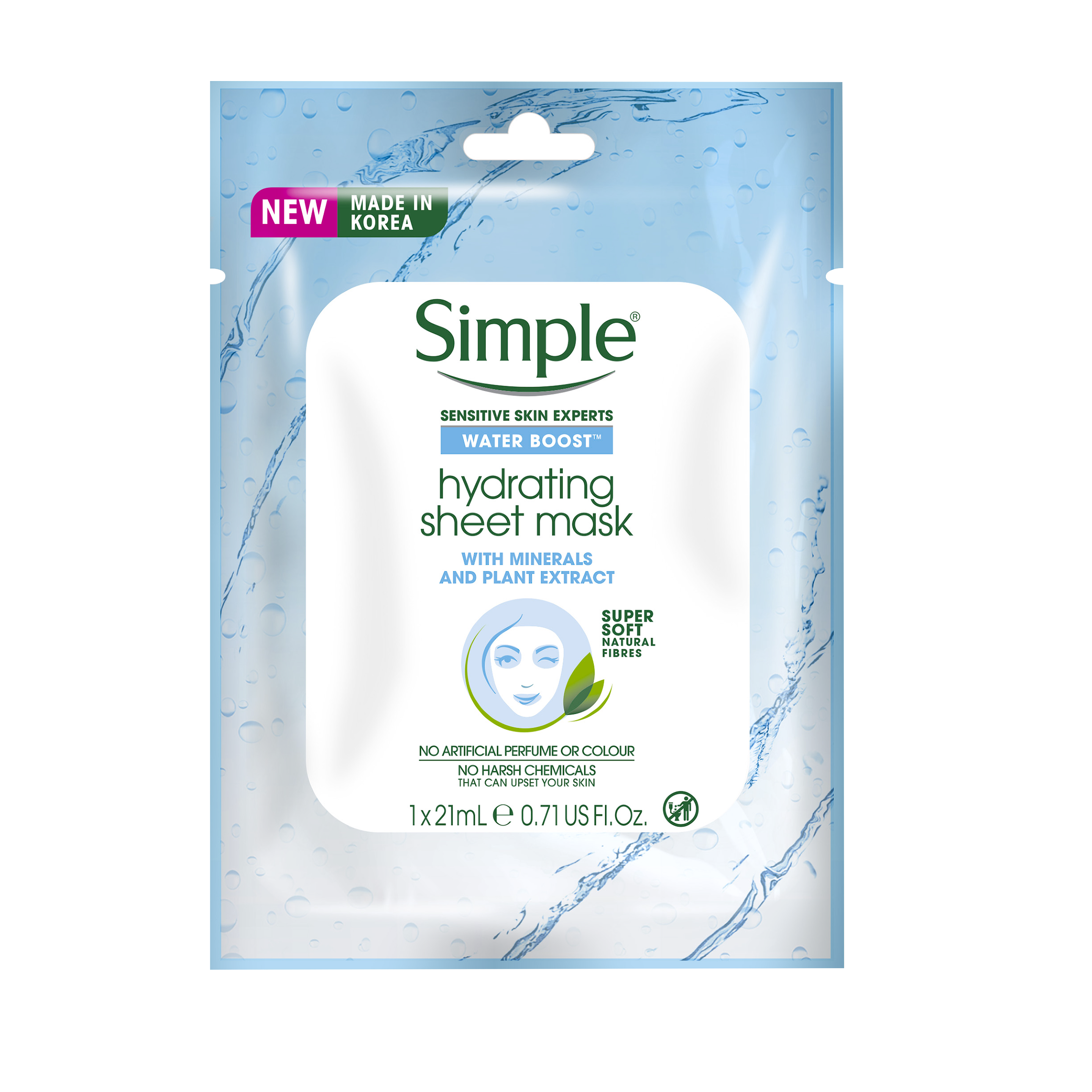 Simple Water Boost Hydrating Sheet Mask