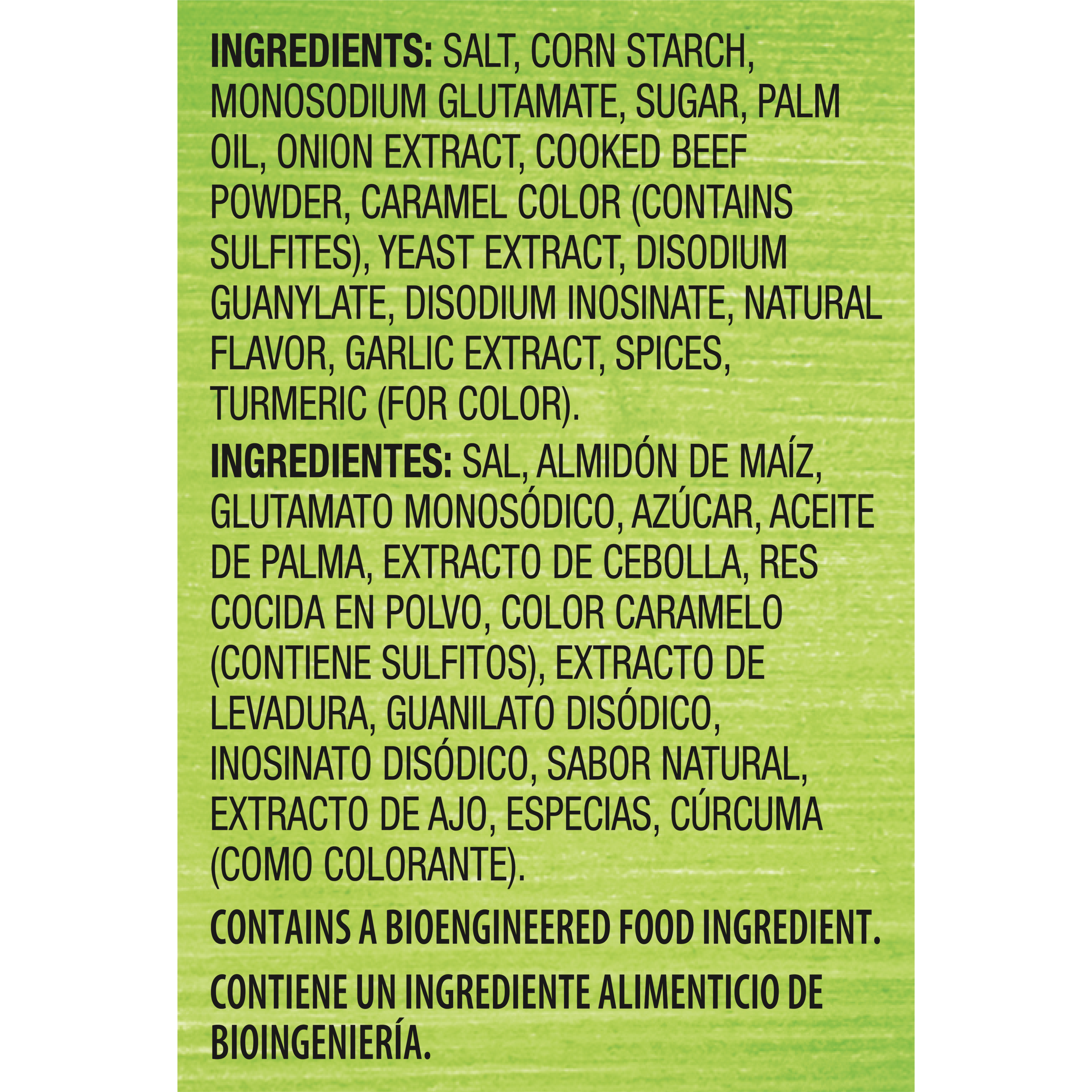 Caldo granulado con sabor de res