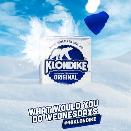 Klondike bar in a snowball fight