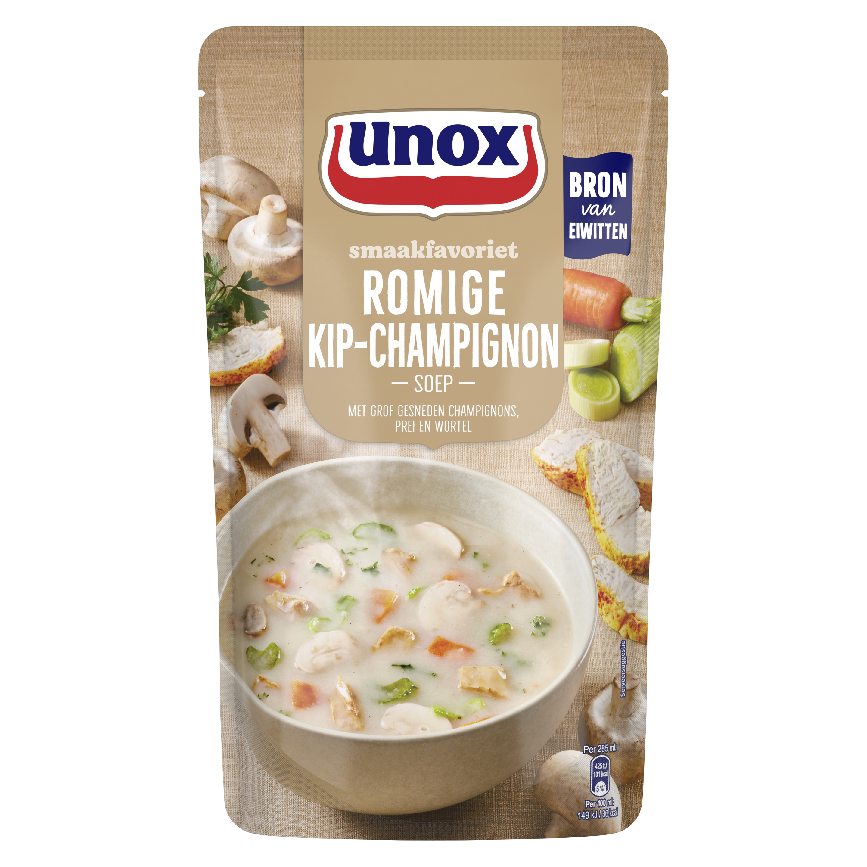 Unox  Soep In Zak Kip Champignonsoep 570 ml