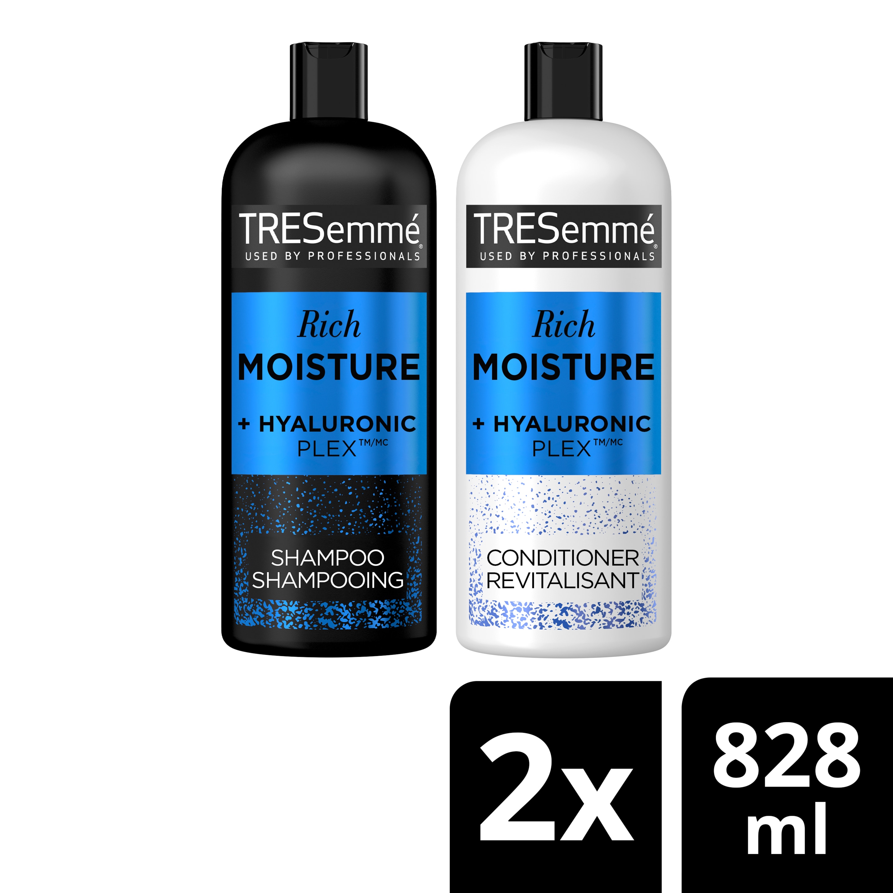 Duo Shampooing et Revitalisant pour cheveux secs TRESemmé  Rich Moisture formulés avec Pro Style Tech 828 ml Lot de 2 produits
