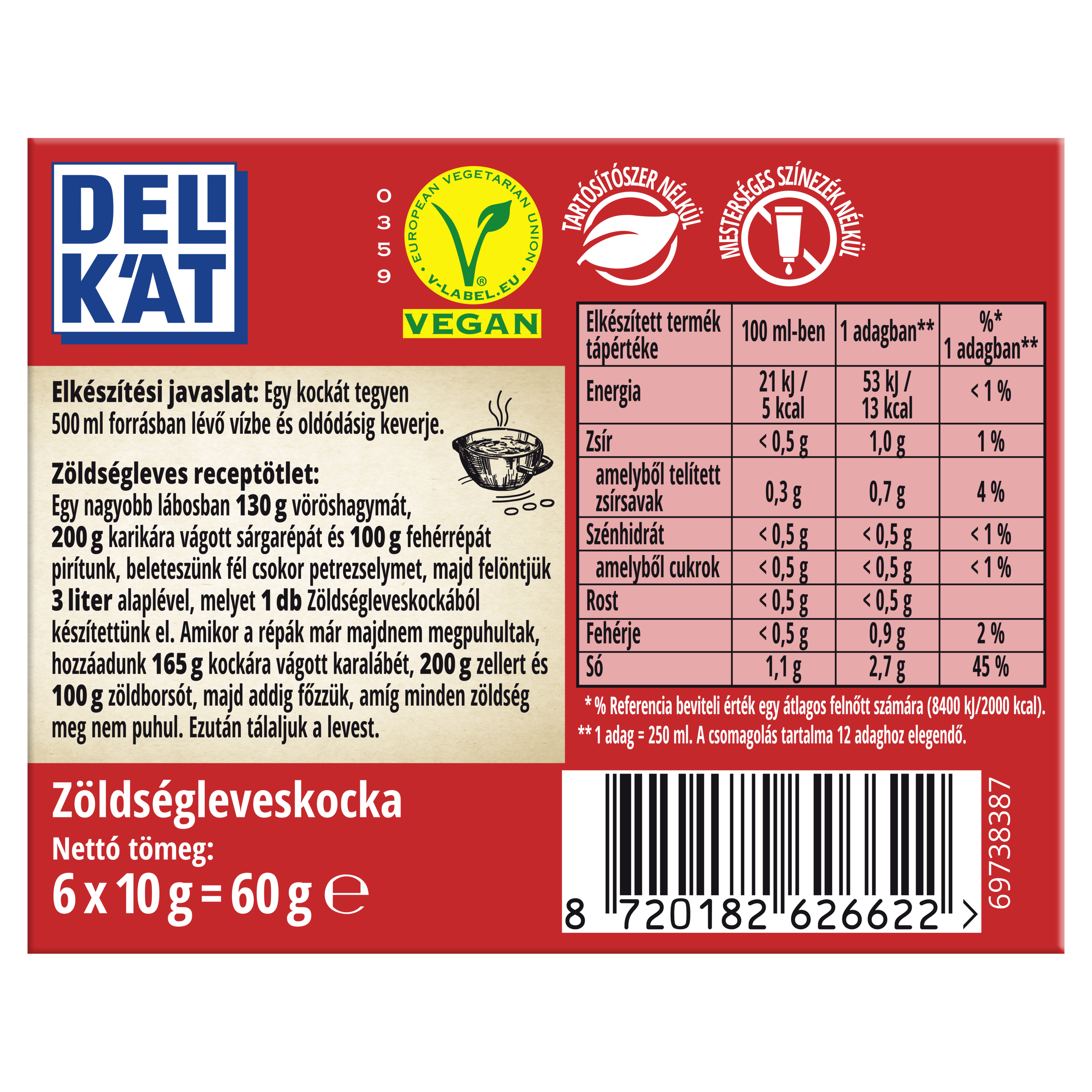 Delikát Zöldségleveskocka