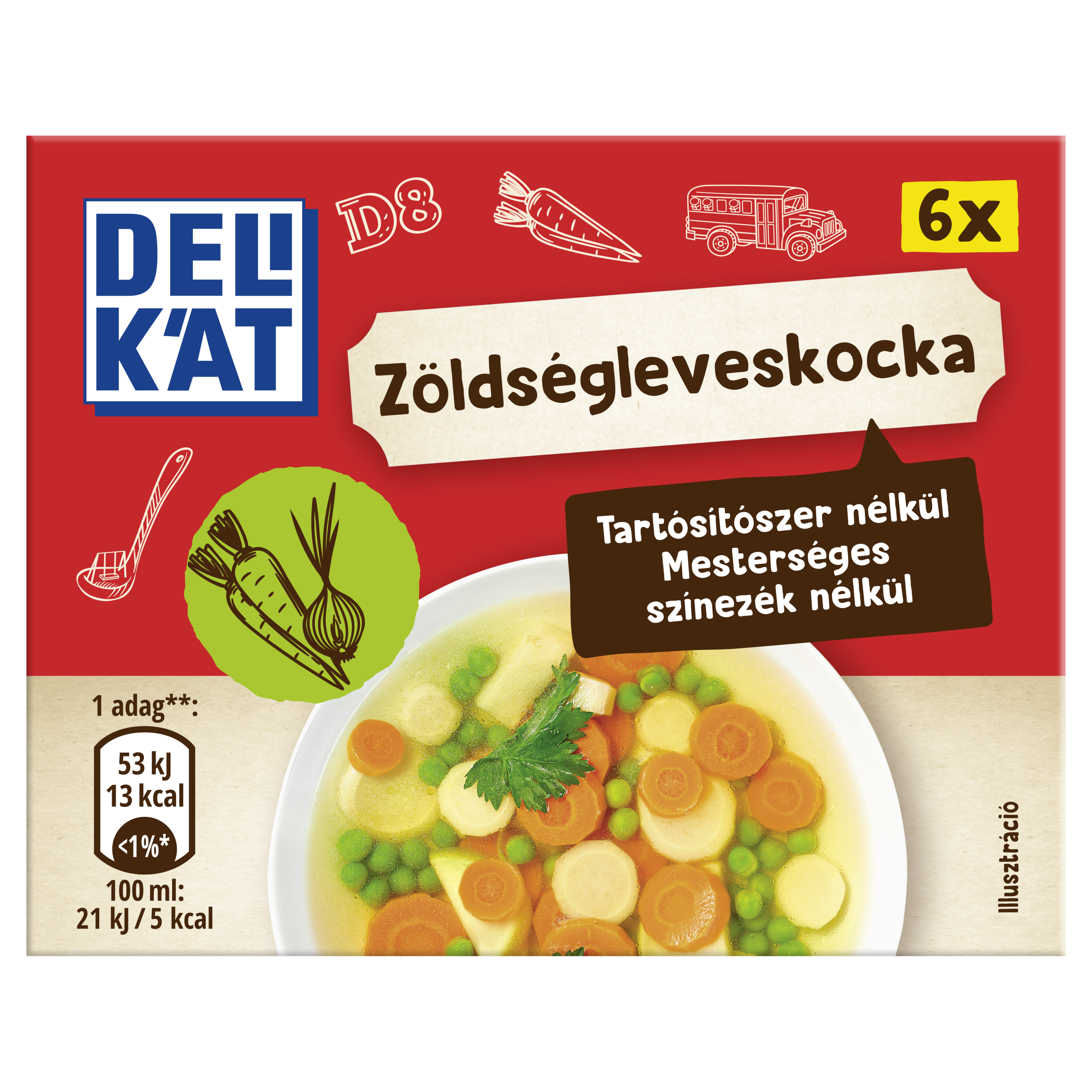DELIKÁT Zöldségleves kocka 24x60g 8720182626622 packshot