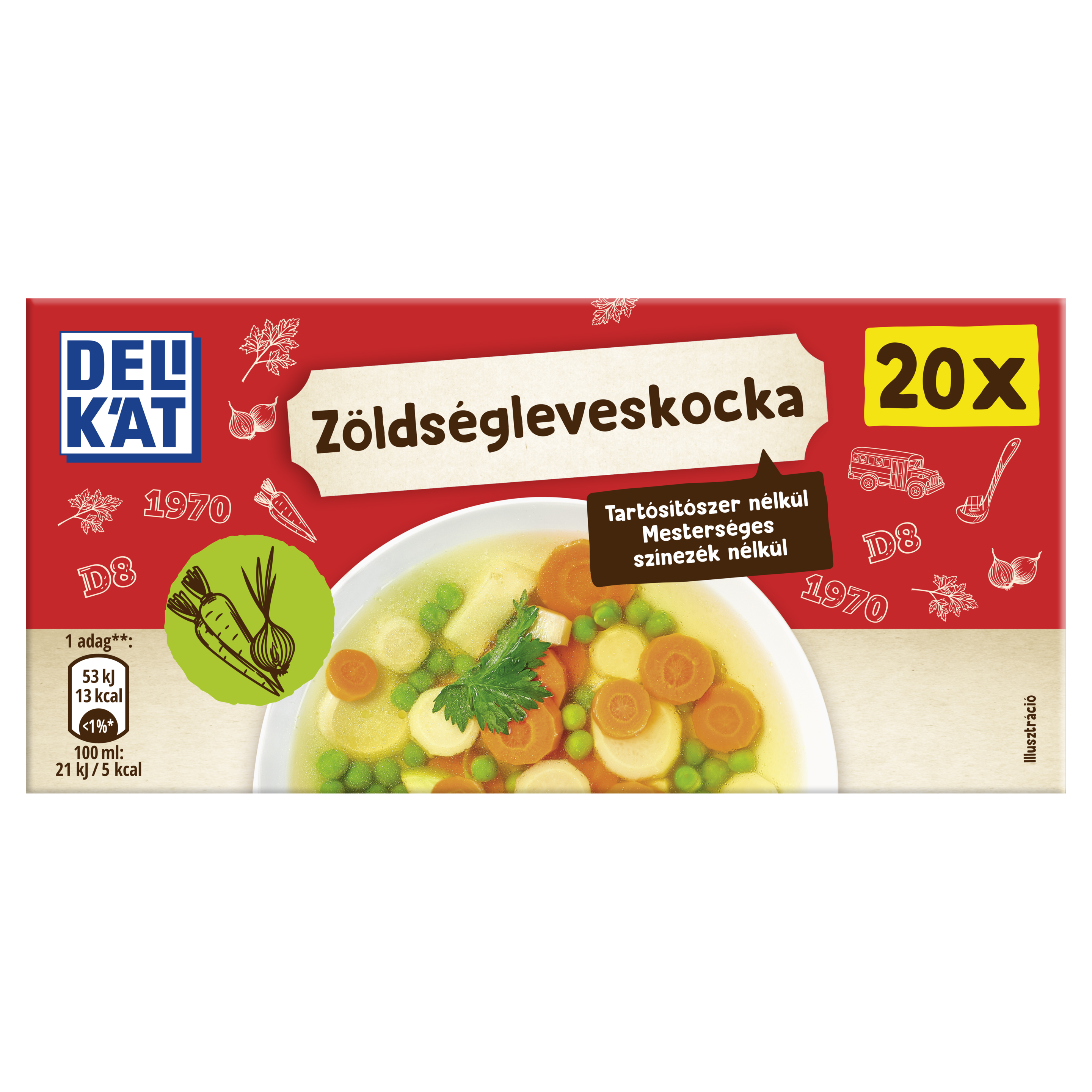 DELIKÁT Zöldségleves kocka 12x200g 8720182626752 packshot