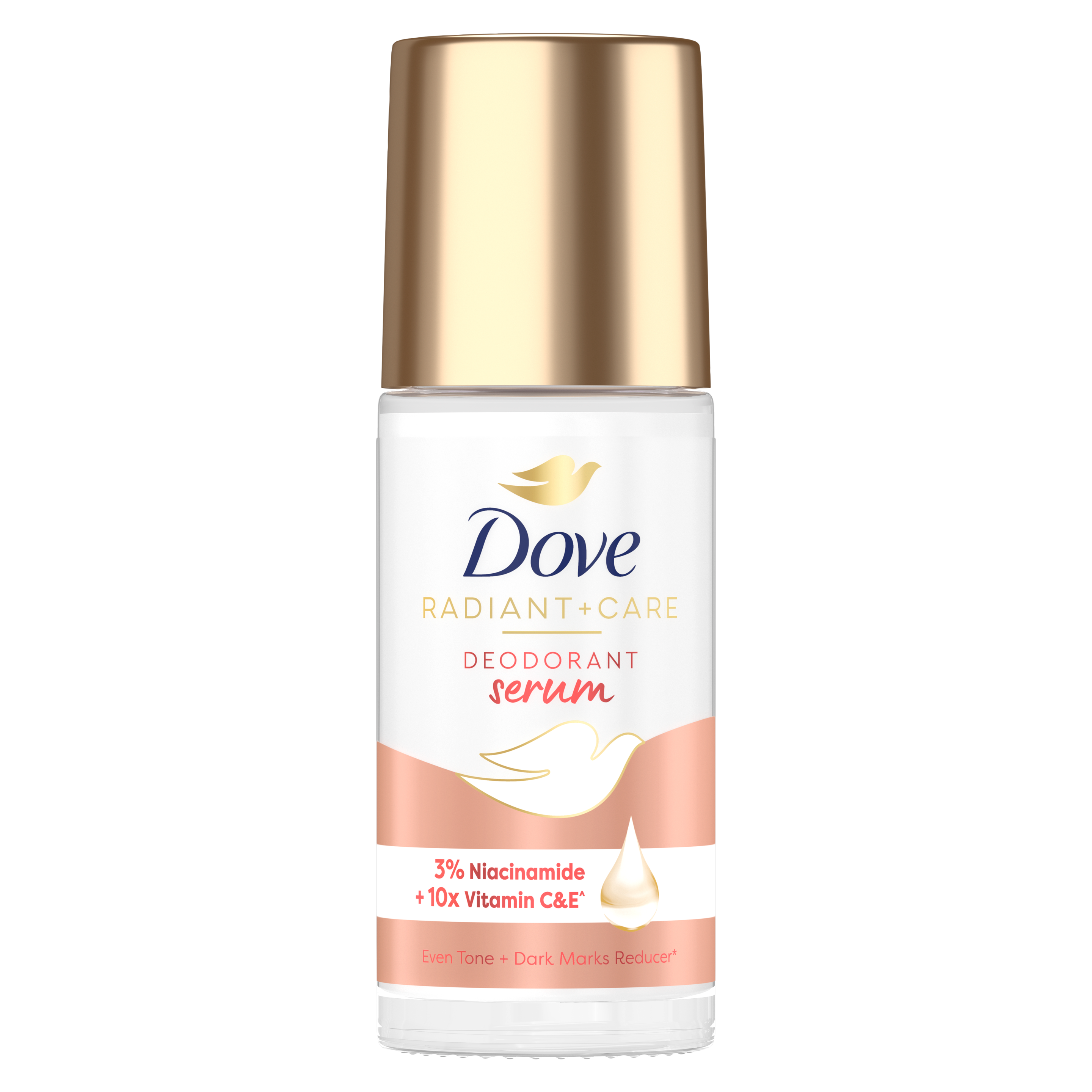 Dove Sérum Desodorante Roll On 3% Niacinamida + 10x Vitamina C y E 45ml packshot