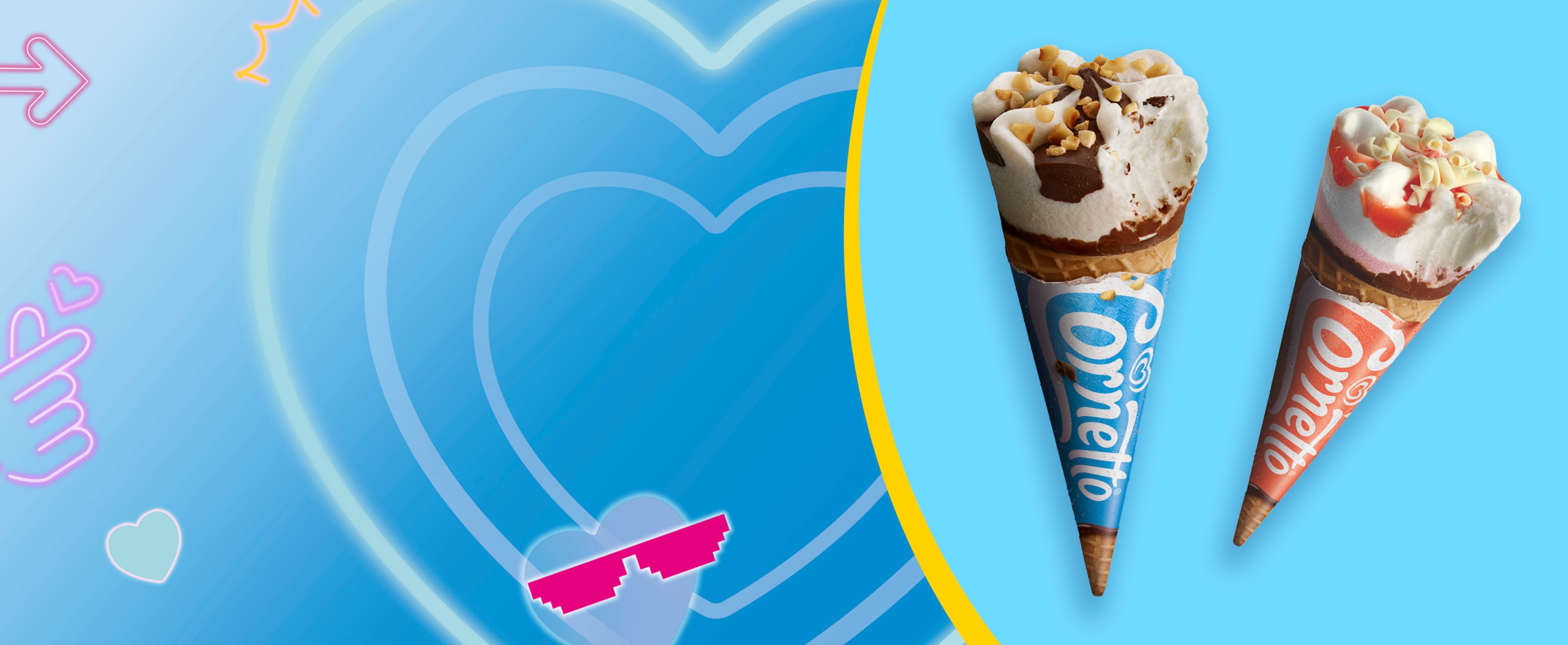 Cornetto product on blue background
