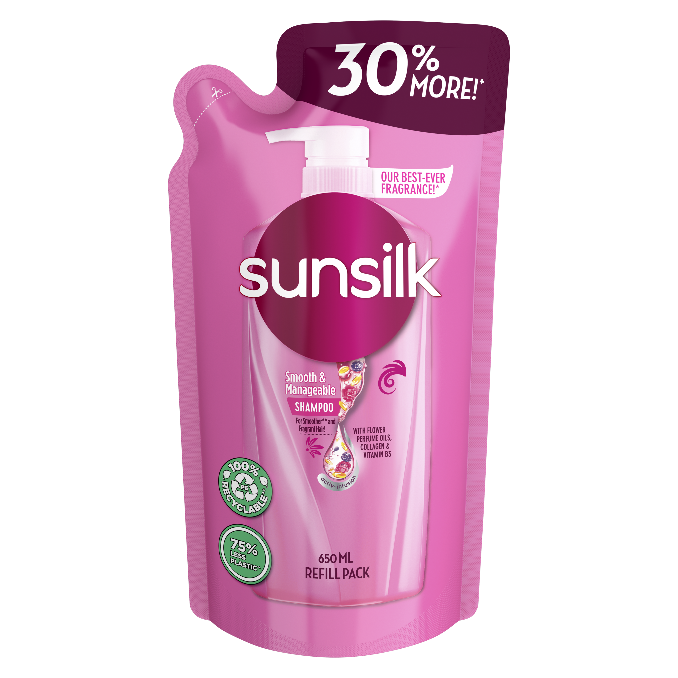 NEW Sunsilk Pink Smooth & Manageable 650ML DOY