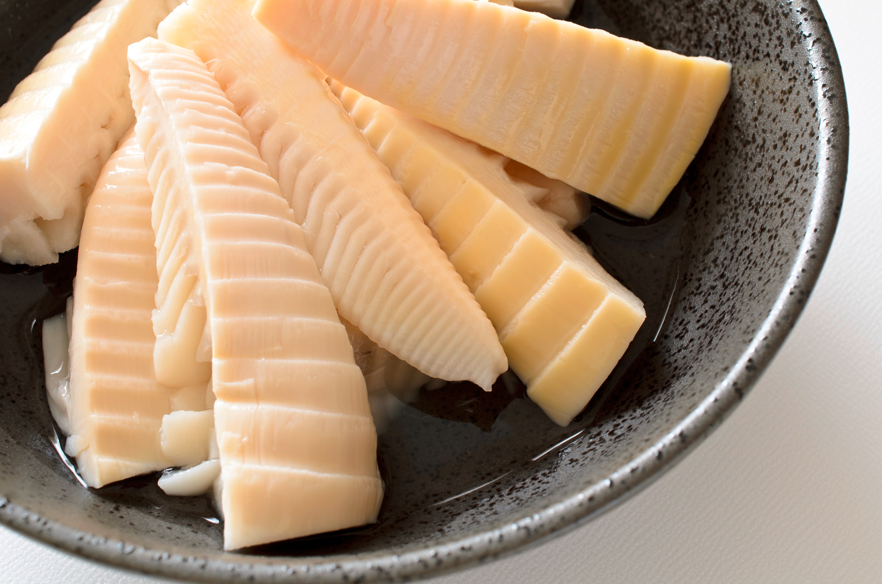 A plate of raw bamboo shoots