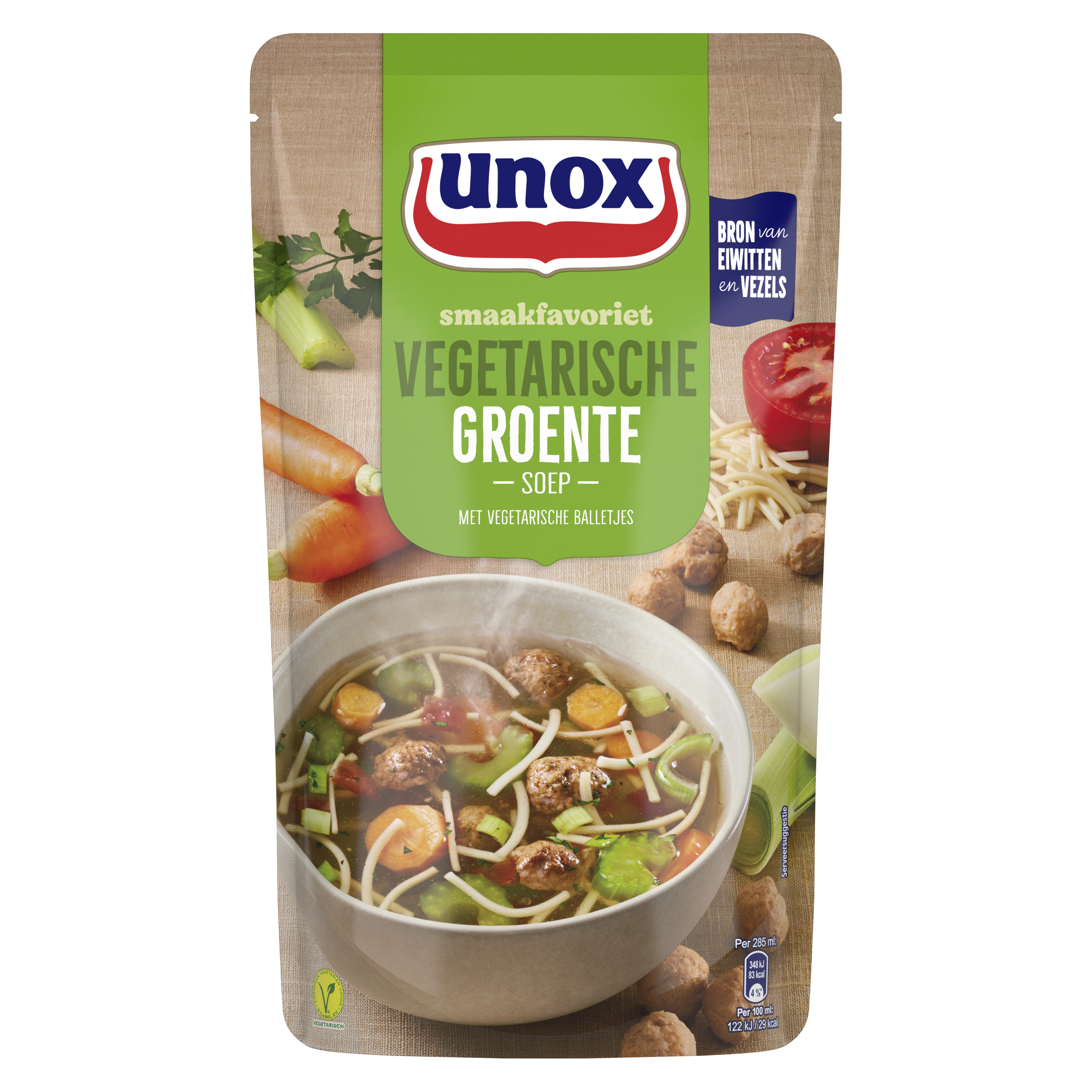 Unox  Soep In Zak Groentesoep met vegetarische ballen 570 ml