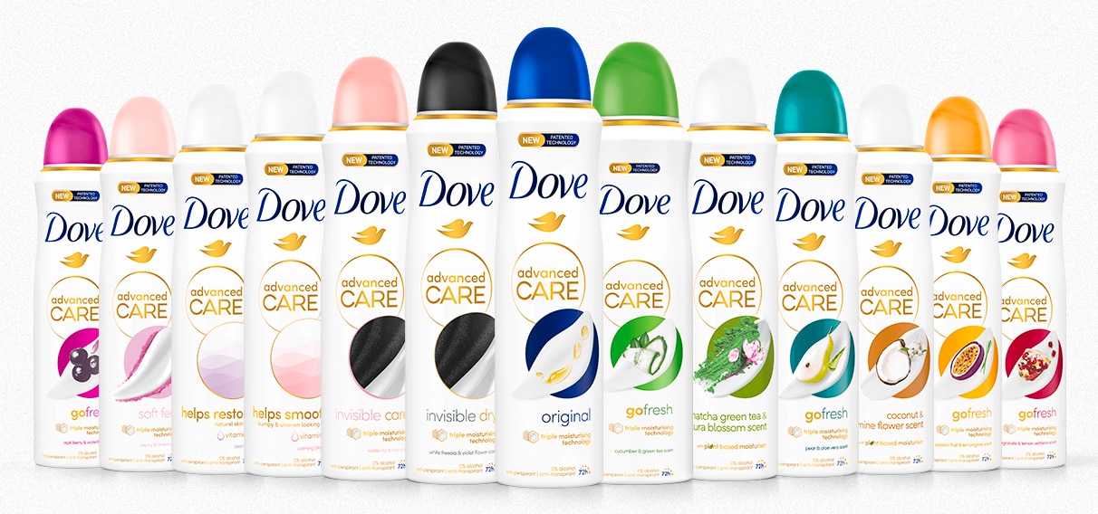 Nové deodoranty Dove Advanced Care více info