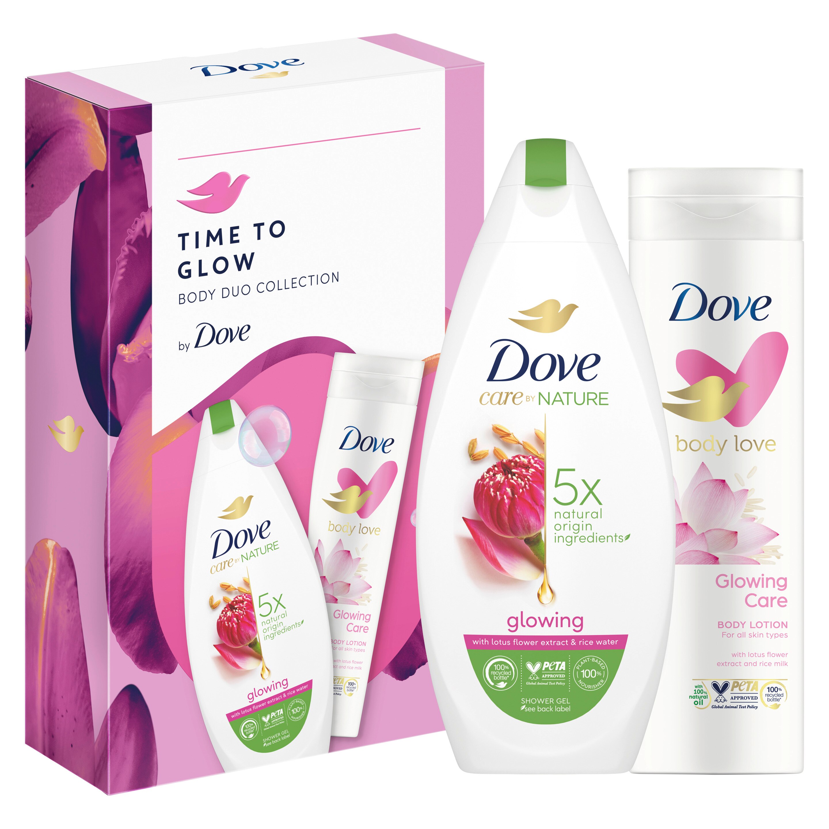DOVE GLOWING BŐRTÁPLÁLÓ AJÁNDÉKCSOMAG