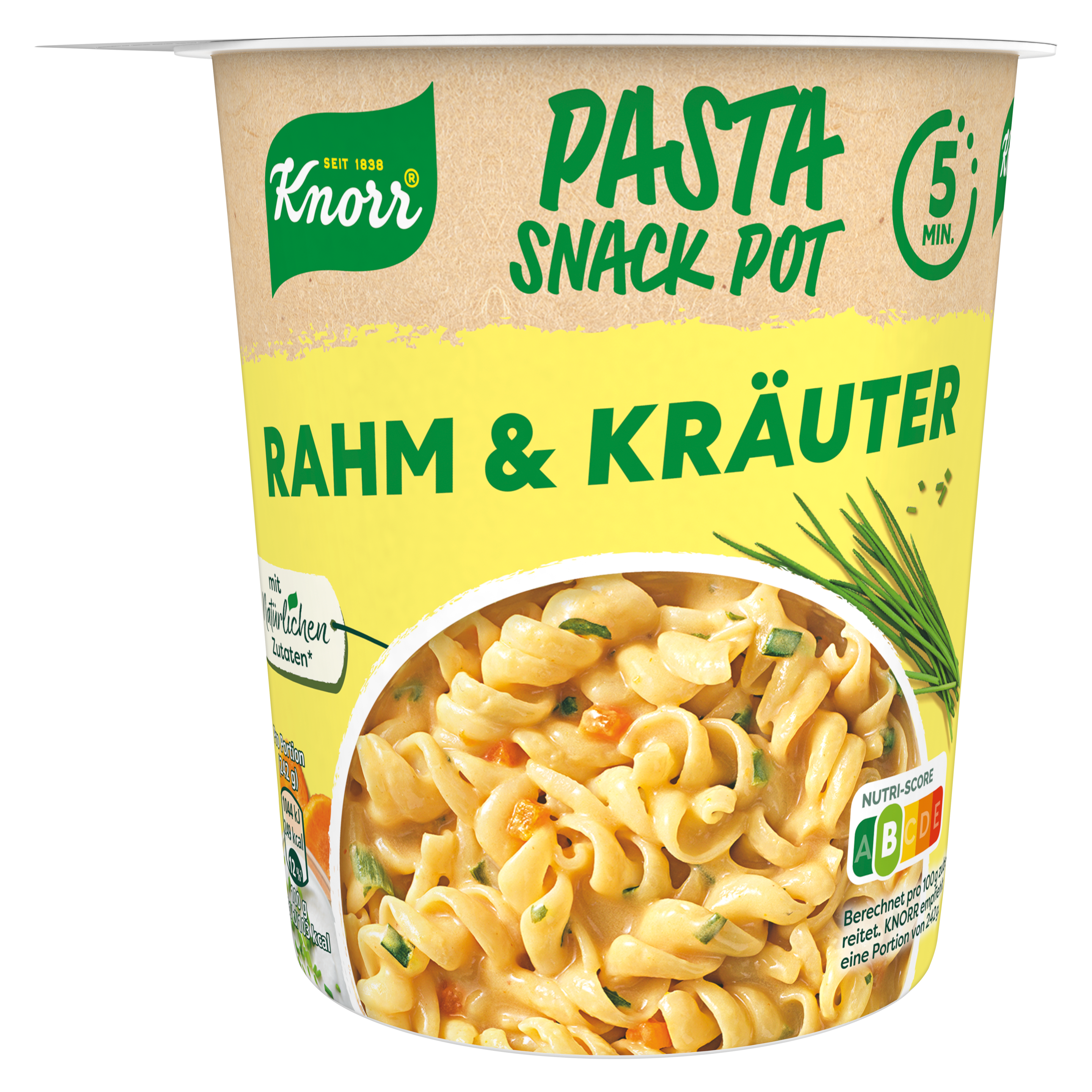 Knorr Pasta Snack Pot Rahm & Kräuter 62g Becher