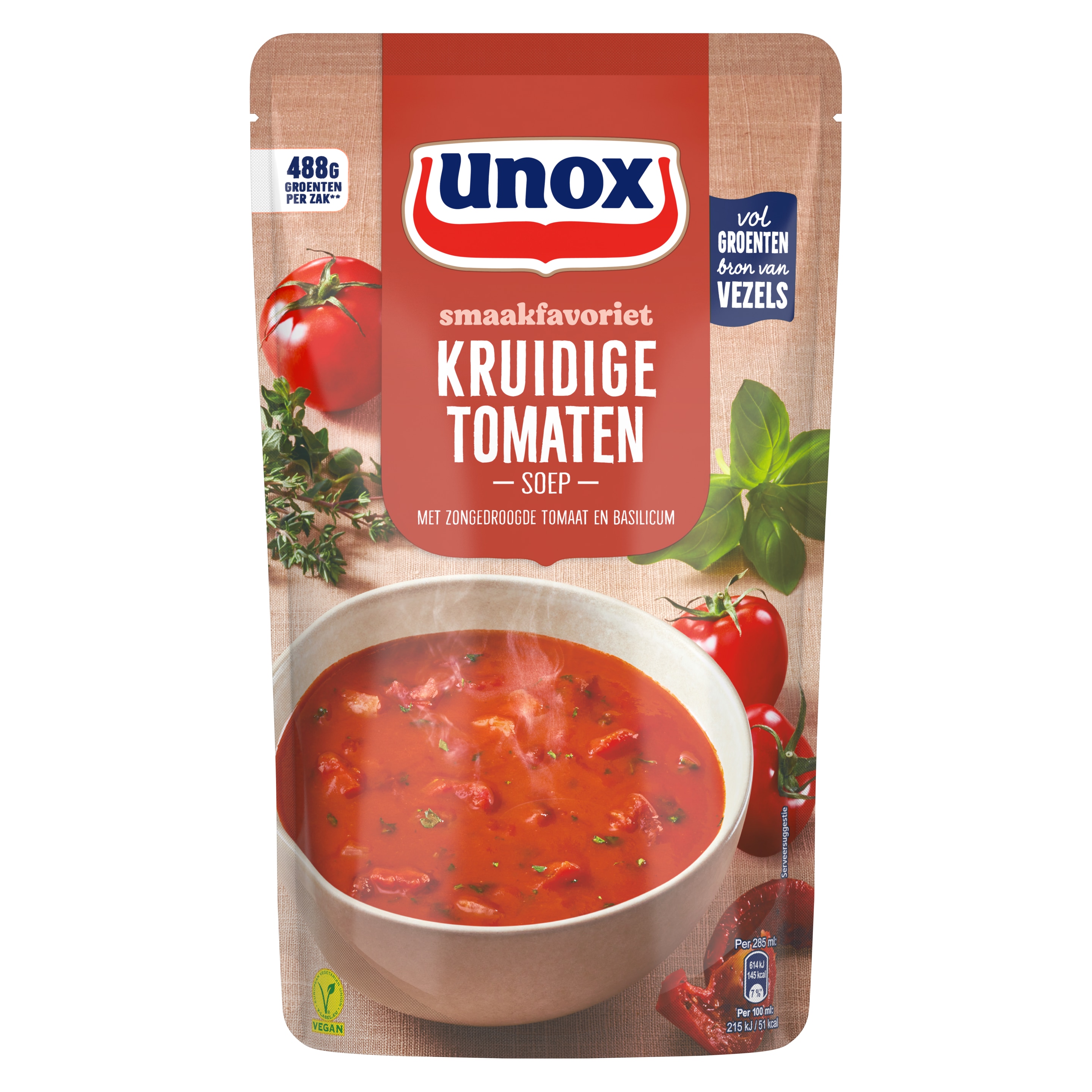 Unox  Soep In Zak Kruidige tomatensoep 570 ml