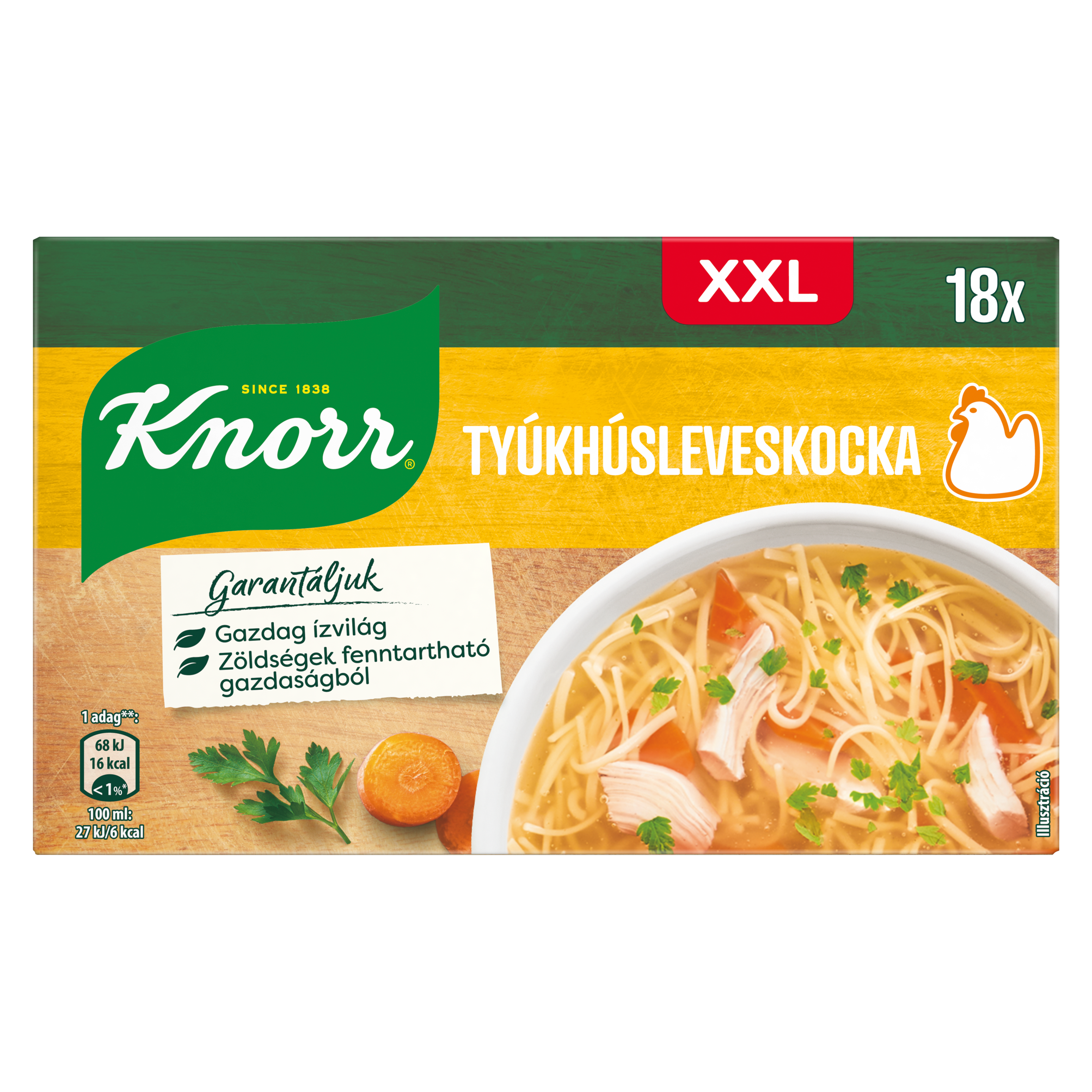 Knorr Tyúkhúsleveskocka 60g / 120g / 180g packshot