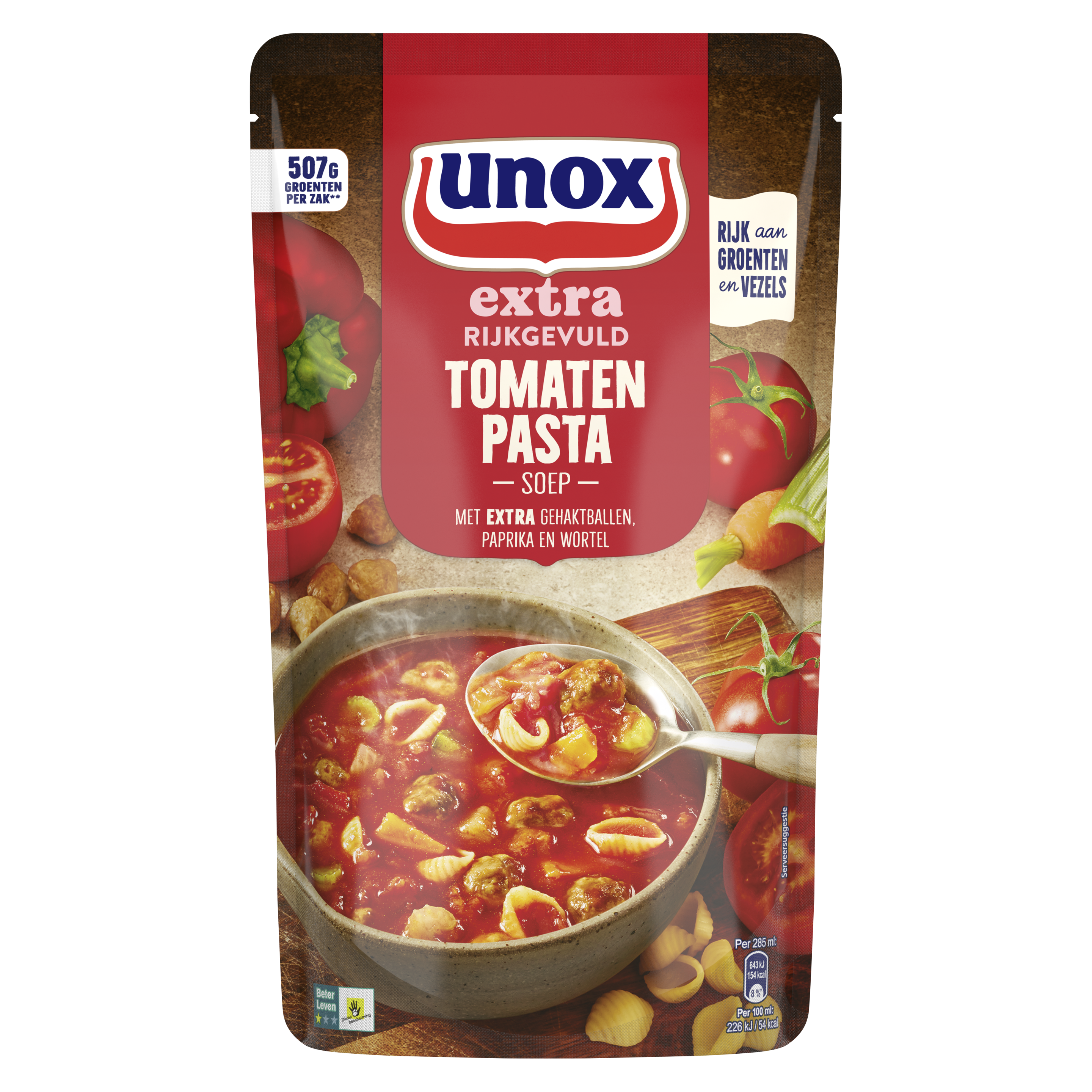 Unox  Soep In Zak Tomatensoep met extra gehaktballetjes 570 ml