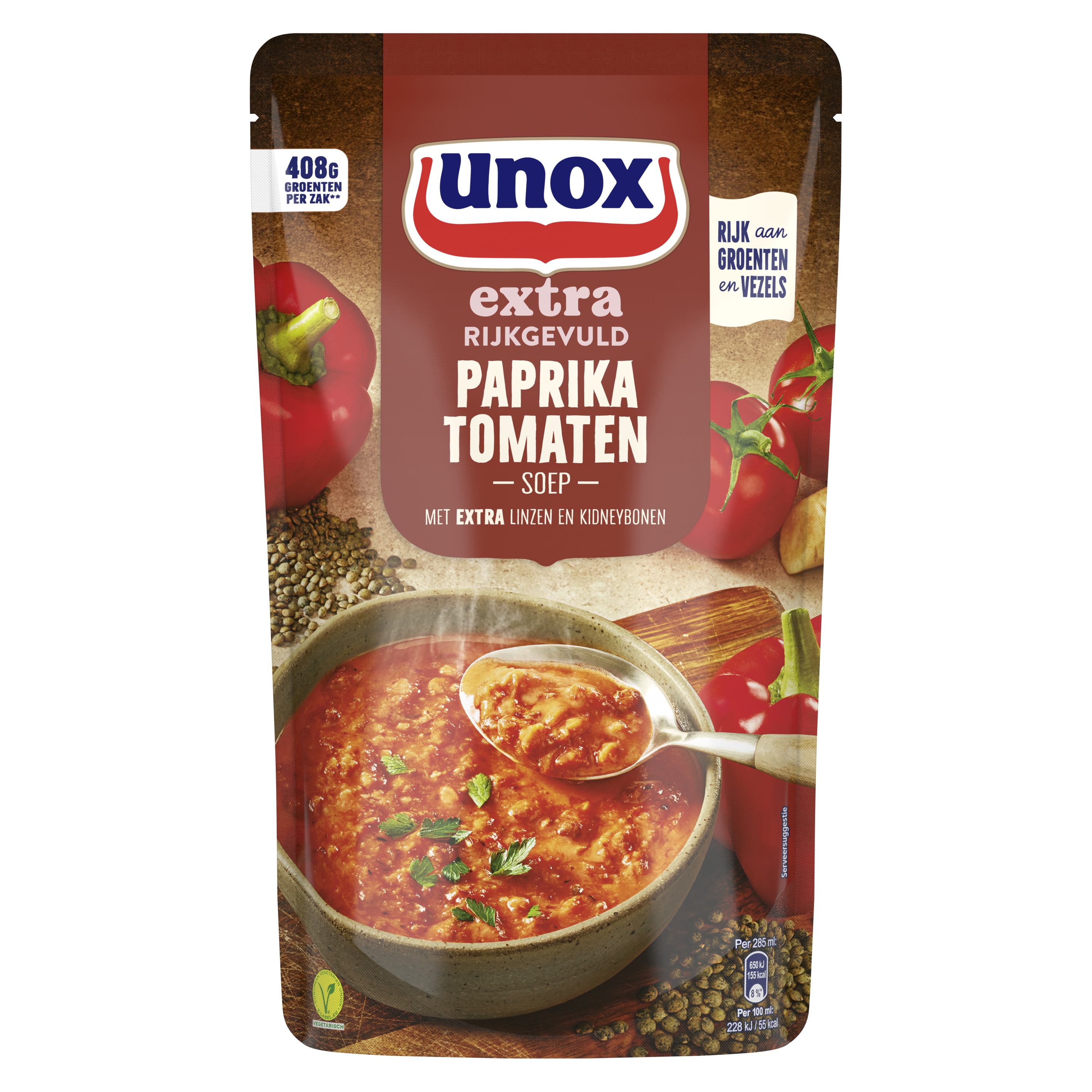 Unox Paprika Tomatensoep extra rijkgevuld packshot