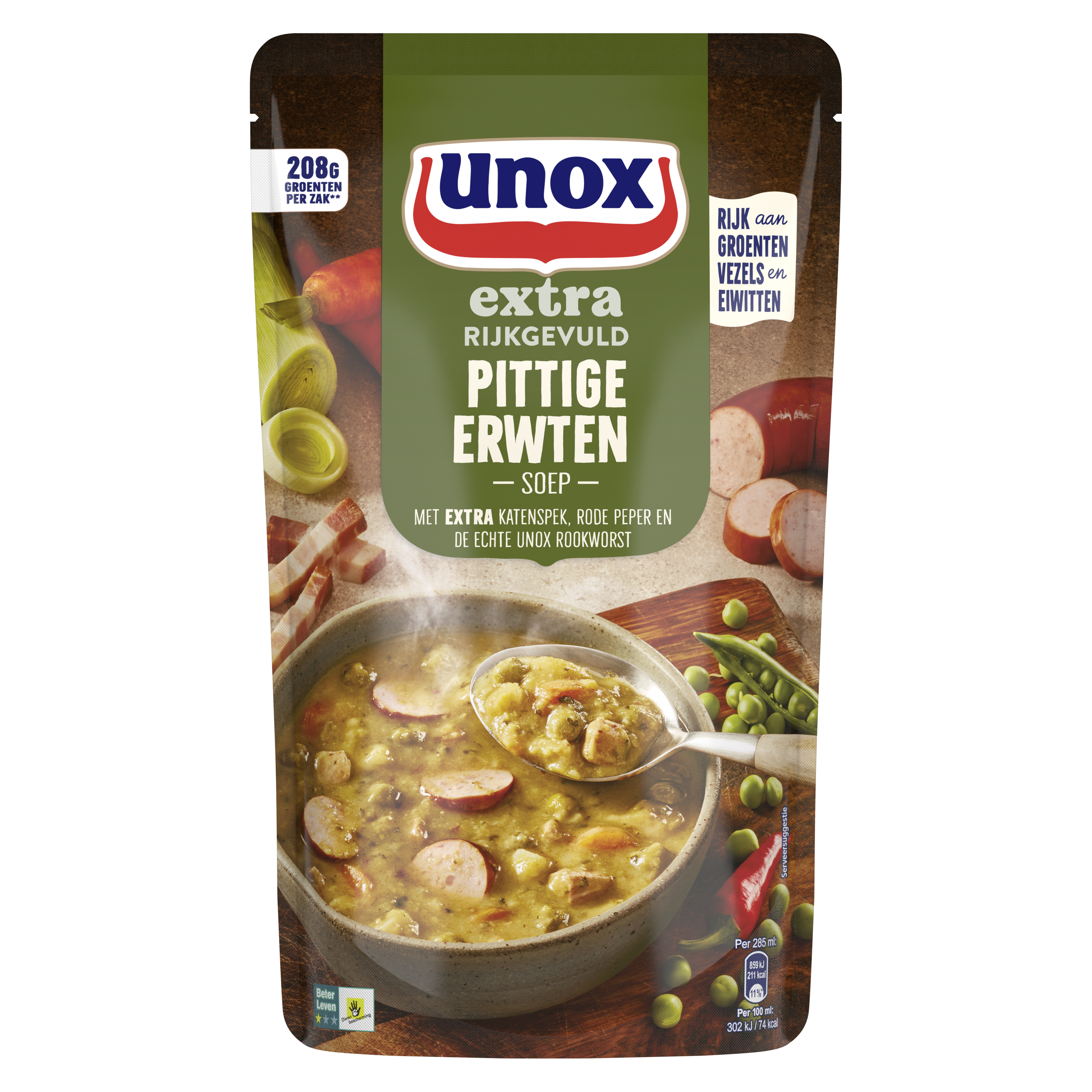 Unox  Soep In Zak Pittige erwtensoep 570 ml