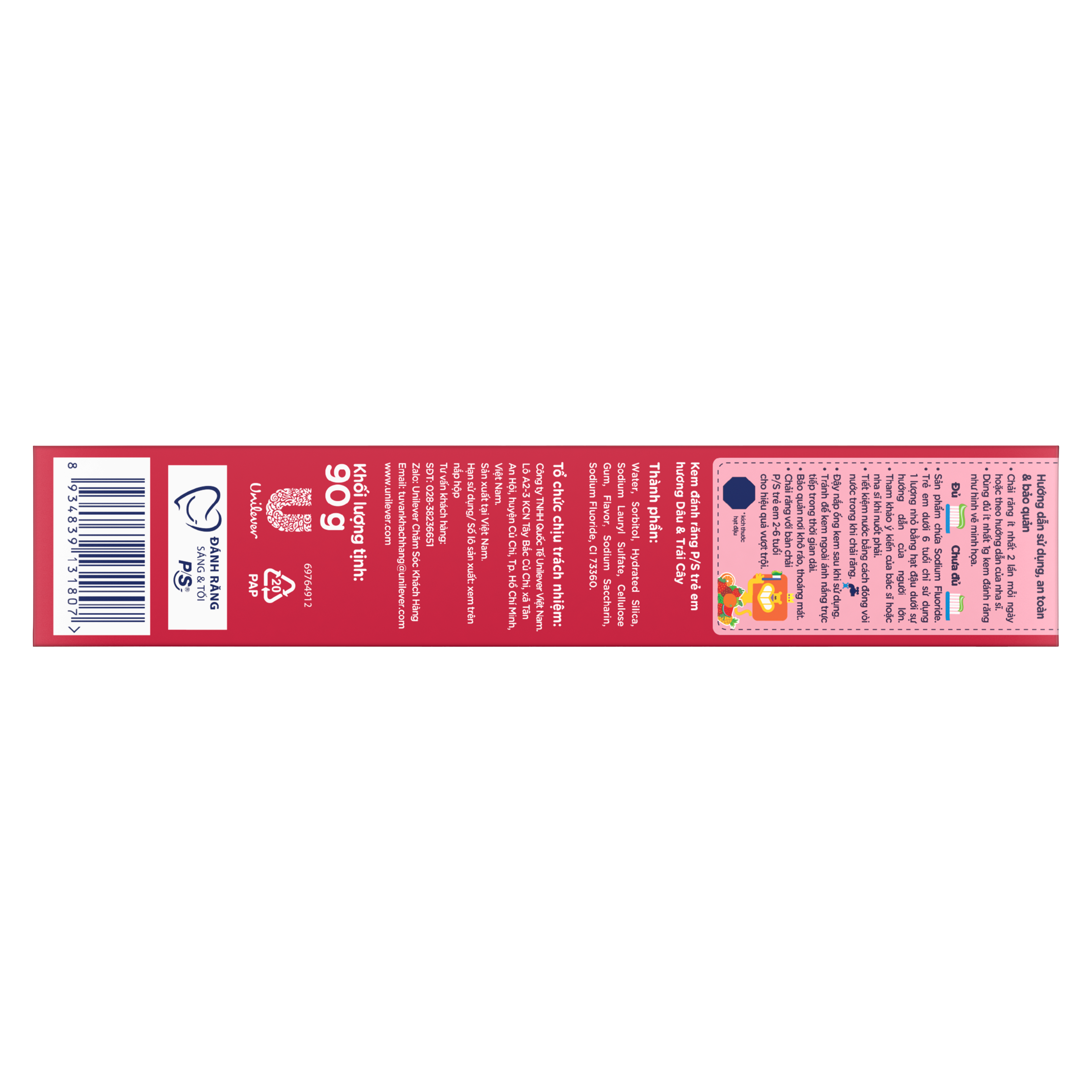 P/S Trẻ Em 2-6 tuổi Hương Dâu & Trái Cây