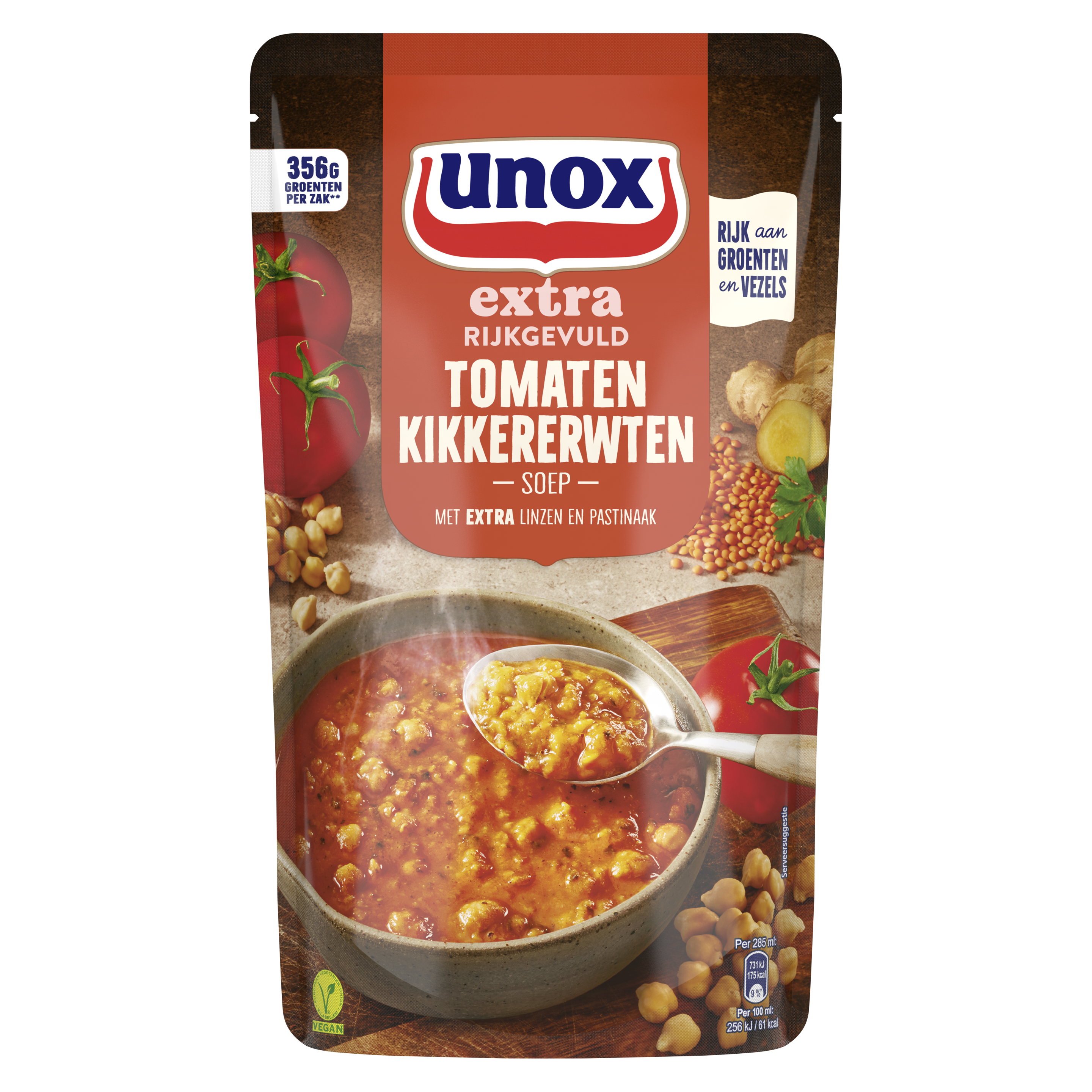 Unox Soep in Zak Tomaten Kikkererwten 570ml