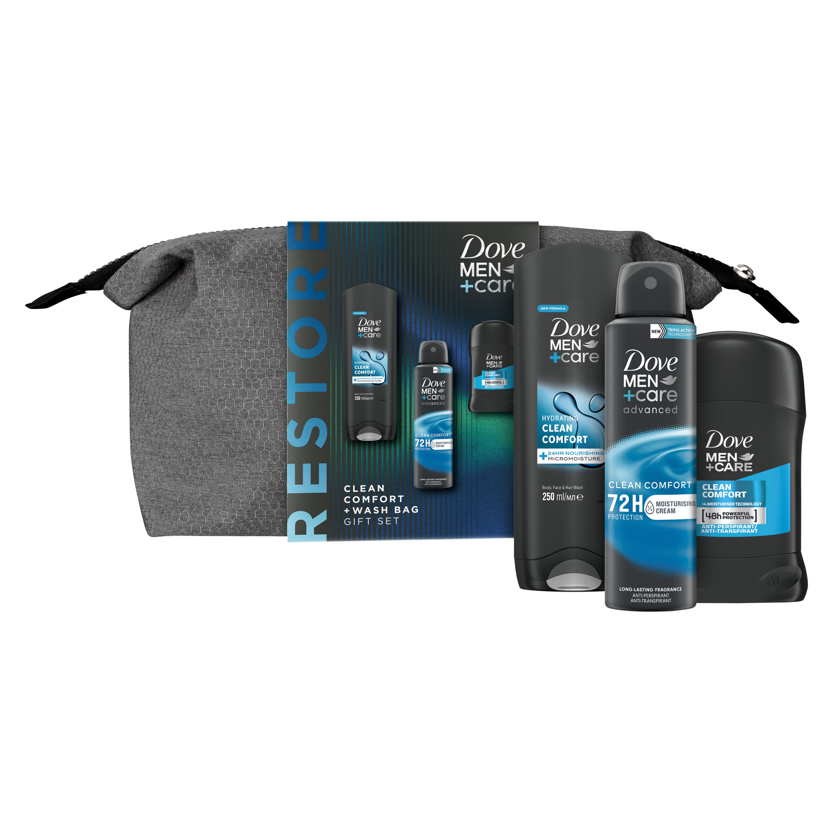 DOVE MEN+CARE CLEAN COMFORT AJÁNDÉKCSOMAG NESZESSZERREL