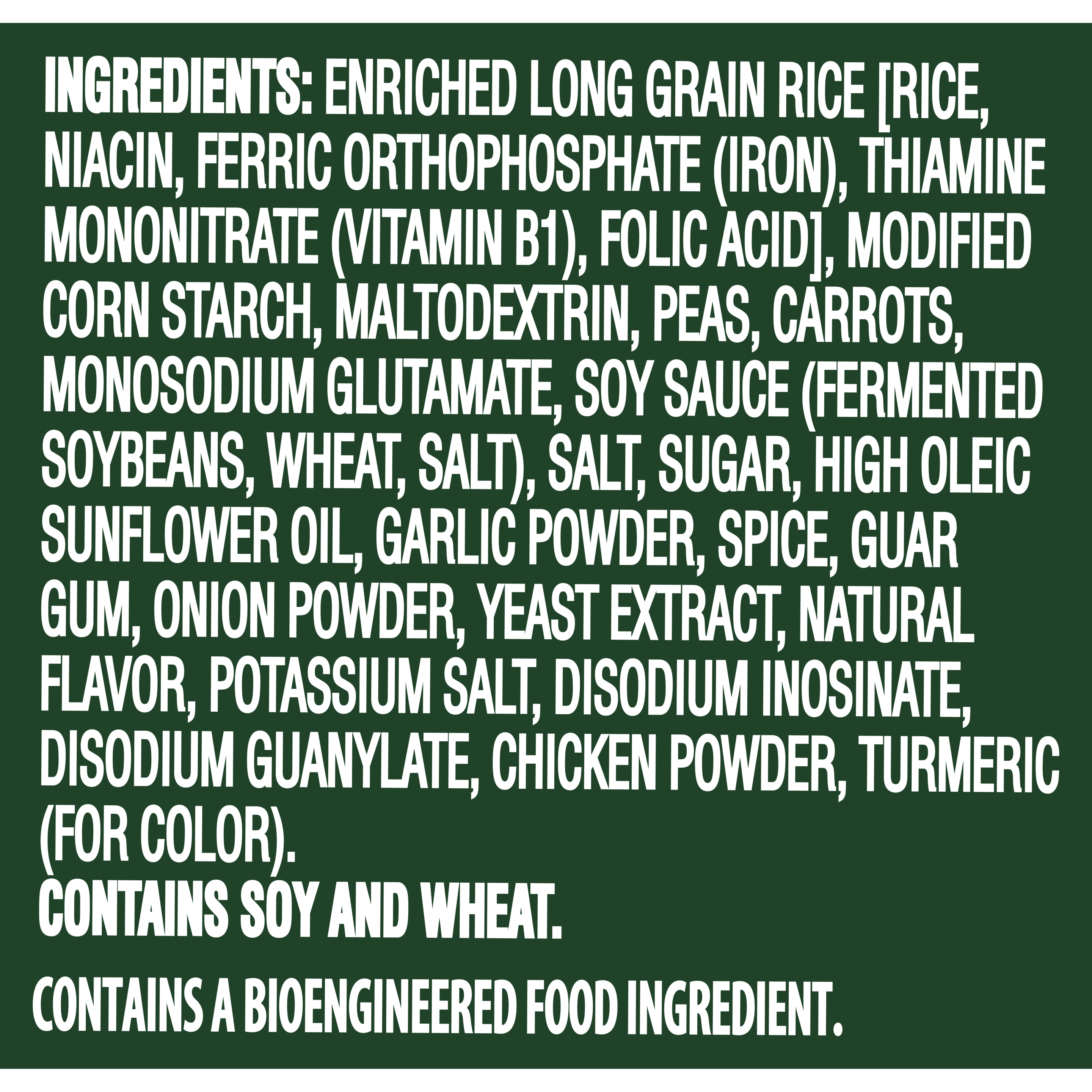 Chicken Flavored Fried Rice Cup Ingredients