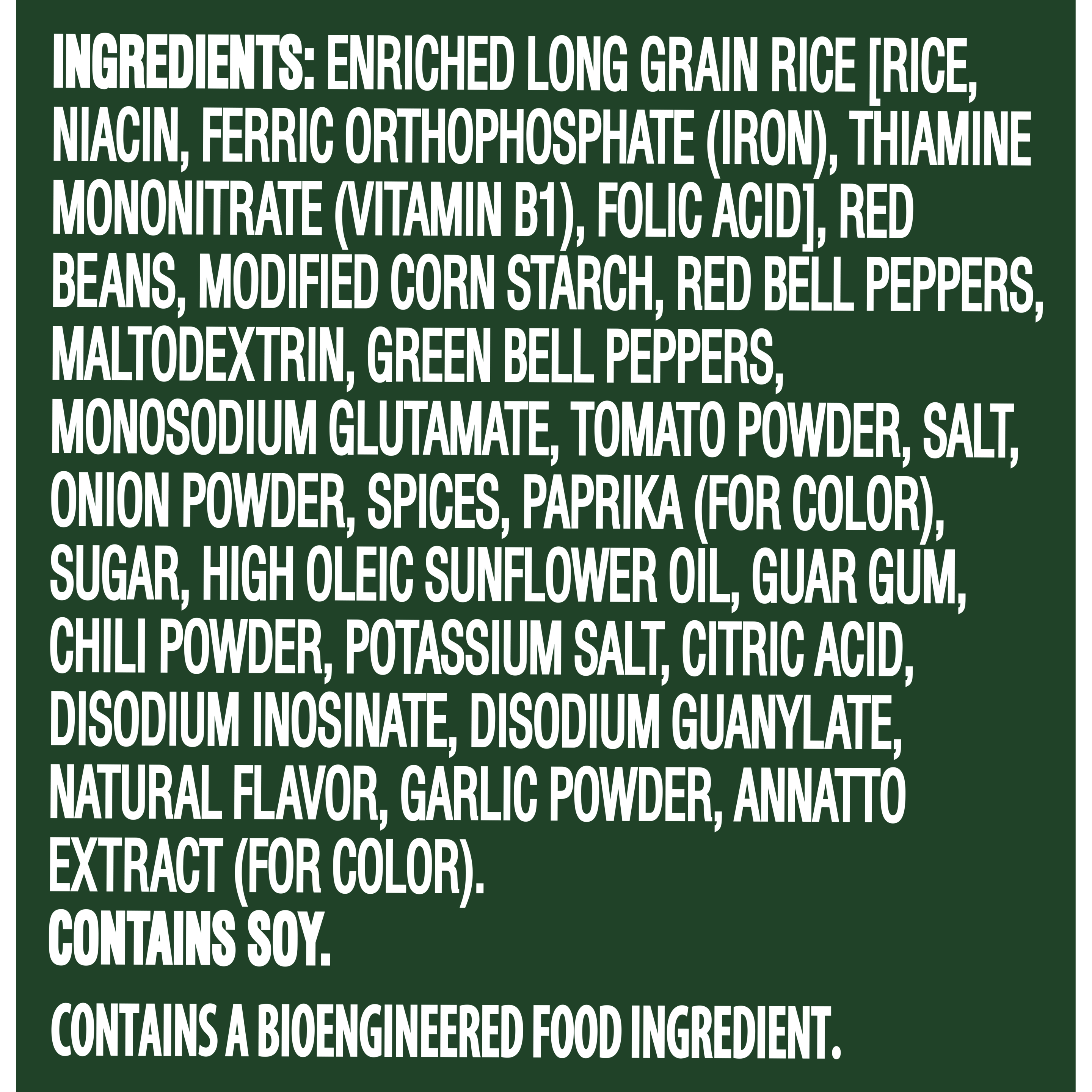 Fajita Rice Cup Ingredients