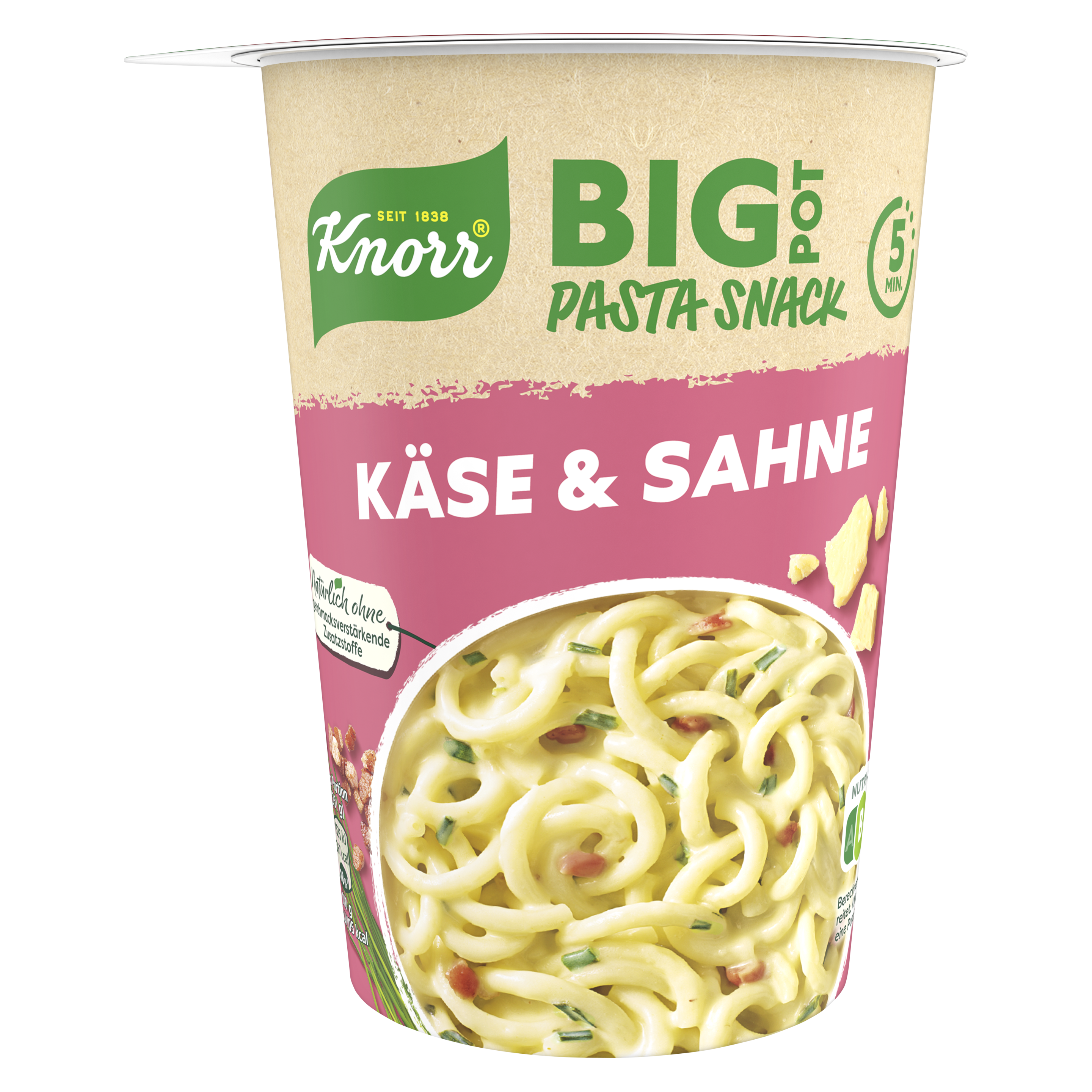 Knorr Big Pasta Snack Pot Käse & Sahne 92g Becher